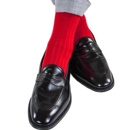 Jasper Mercerized Cotton Ribbed Mid-Calf Solid Color Socks - Image 22
