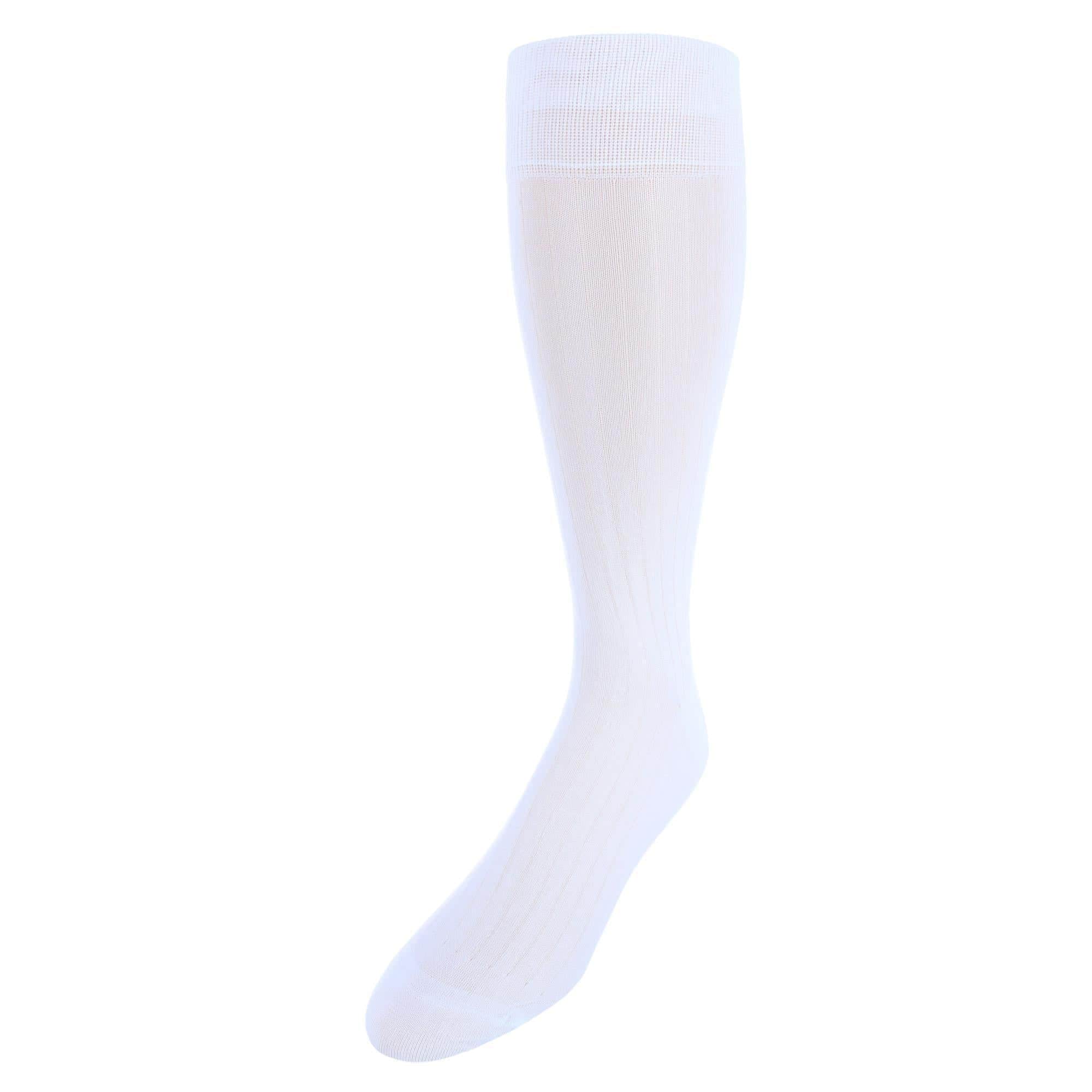 Jasper Mercerized Cotton Ribbed Mid-Calf Solid Color Socks - Image 4