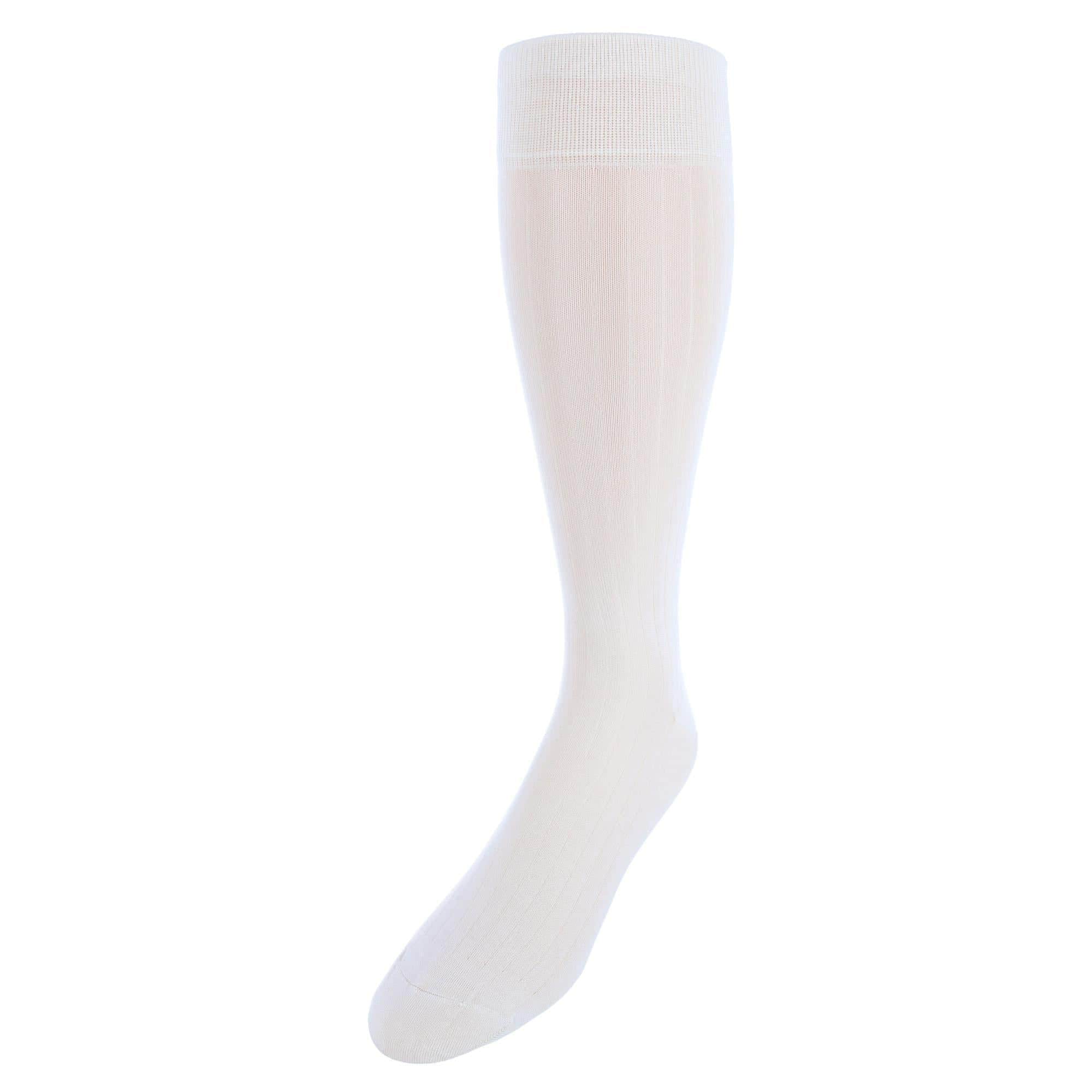 Jasper Mercerized Cotton Ribbed Mid-Calf Solid Color Socks - Image 5