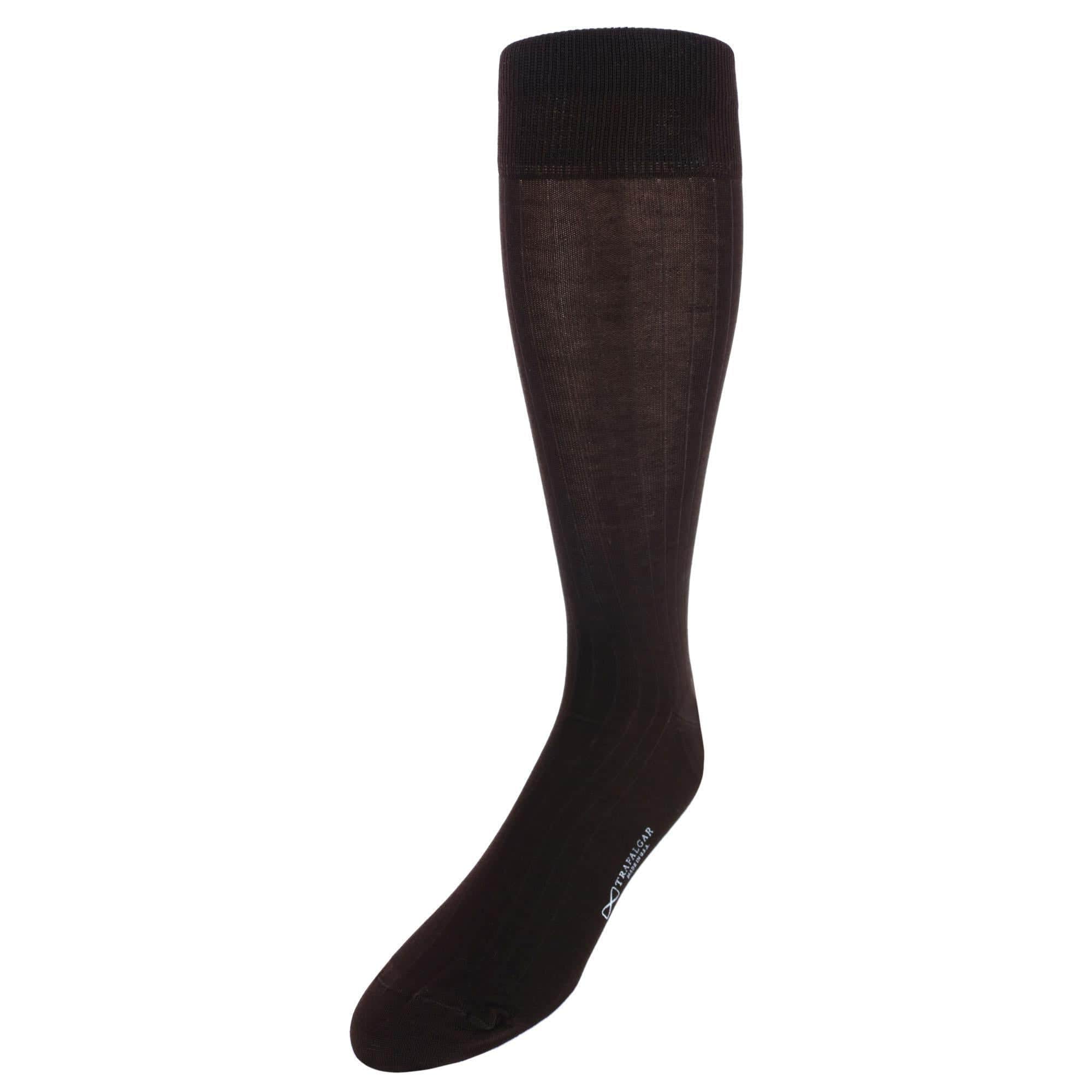 Jasper Mercerized Cotton Ribbed Mid-Calf Solid Color Socks - Image 6