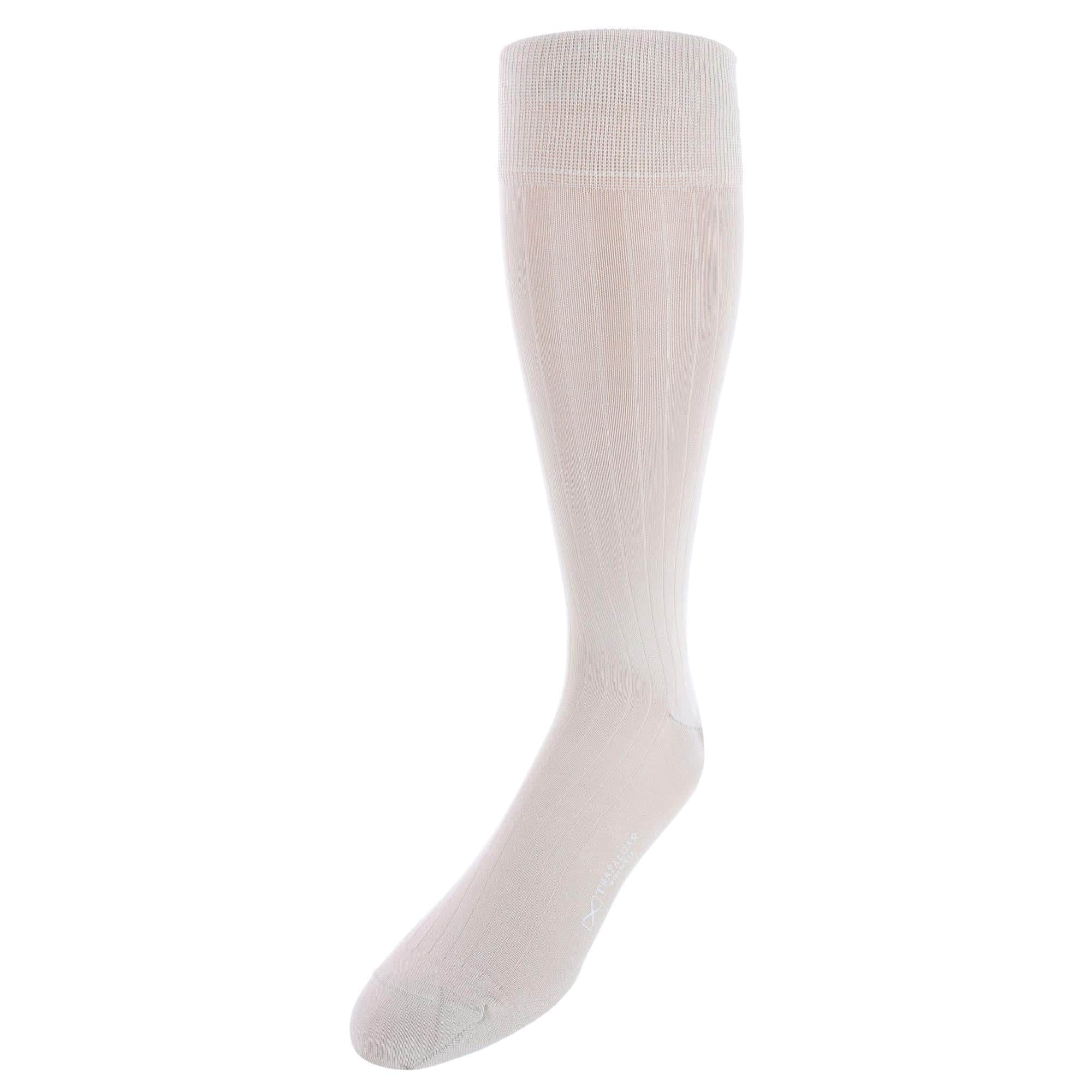 Jasper Mercerized Cotton Ribbed Mid-Calf Solid Color Socks - Image 7
