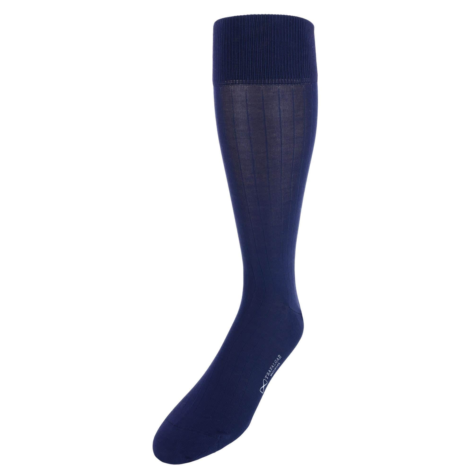 Jasper Mercerized Cotton Ribbed Mid-Calf Solid Color Socks - Image 8