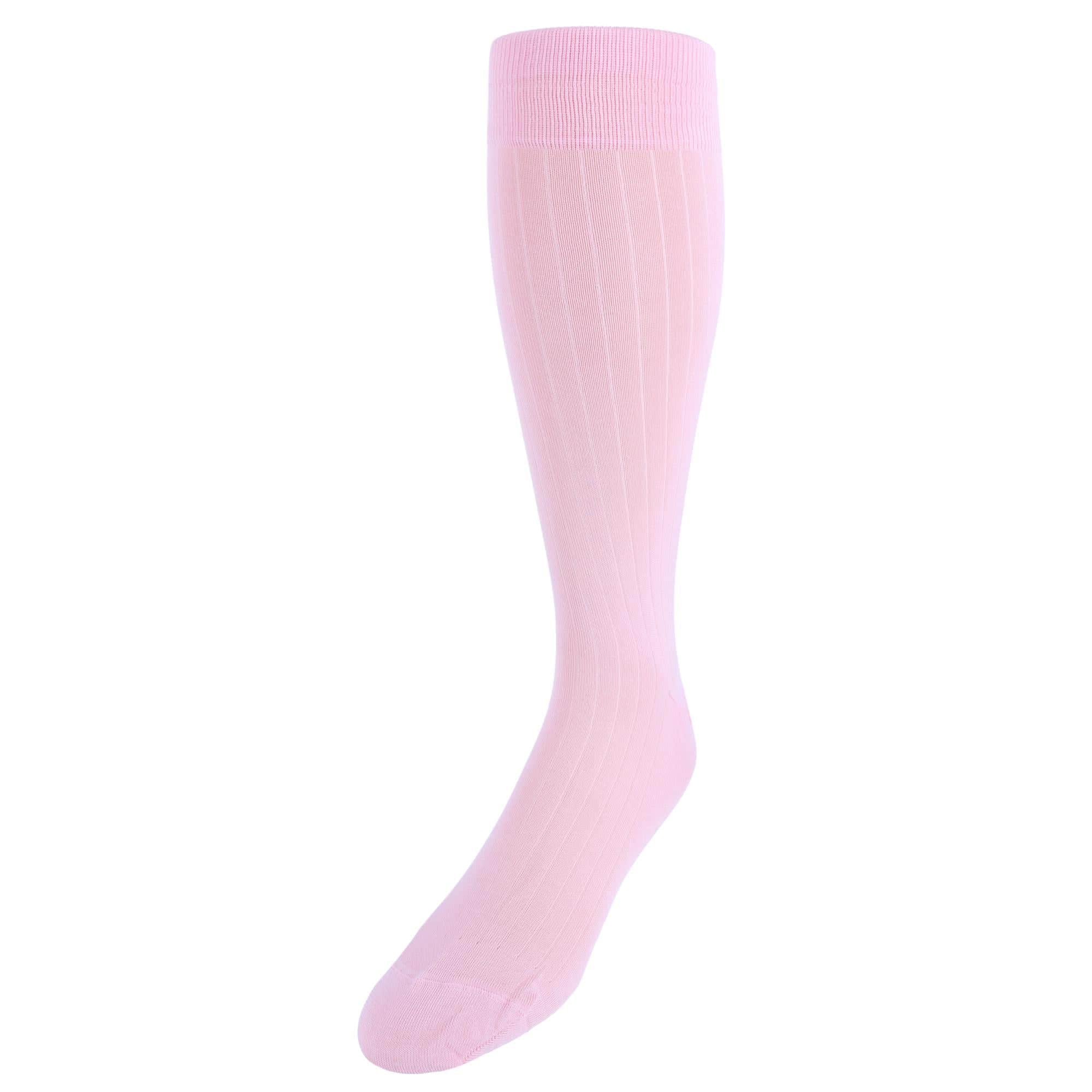 Jasper Ribbed Over The Calf Solid Color Mercerized Cotton Socks - Image 5