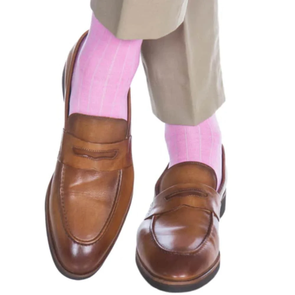 Jasper Ribbed Over The Calf Solid Color Mercerized Cotton Socks - Image 9