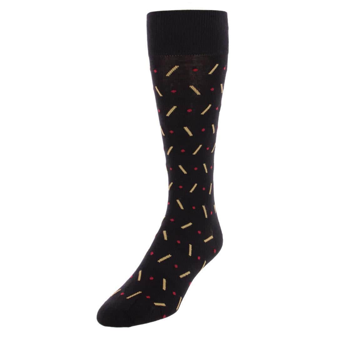 Jevin Dot and Dash Mid-Calf Combed Cotton Dress Socks (1 Pair) - Image 2