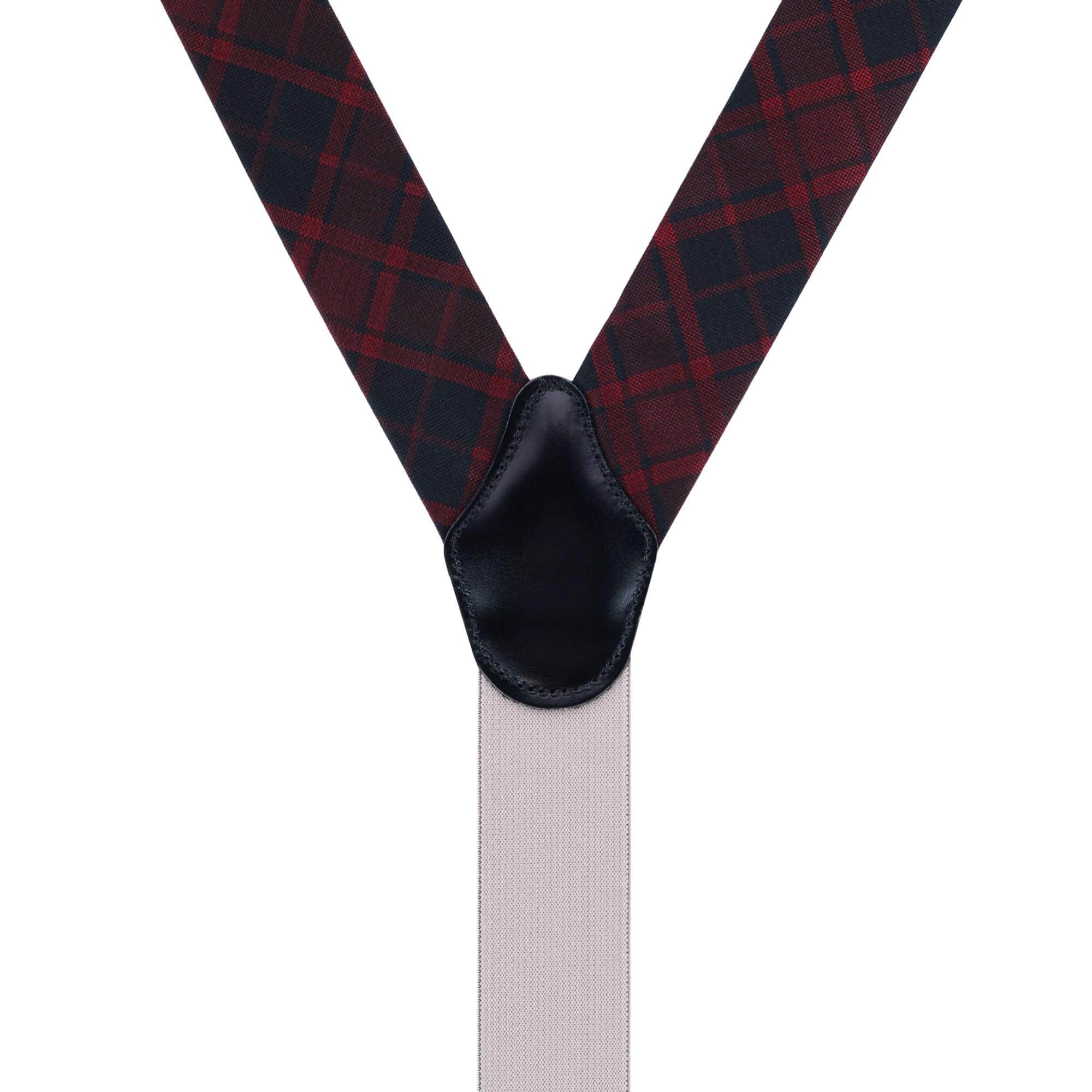Kincade Red Blackwatch Plaid Silk Button End Braces - Image 4