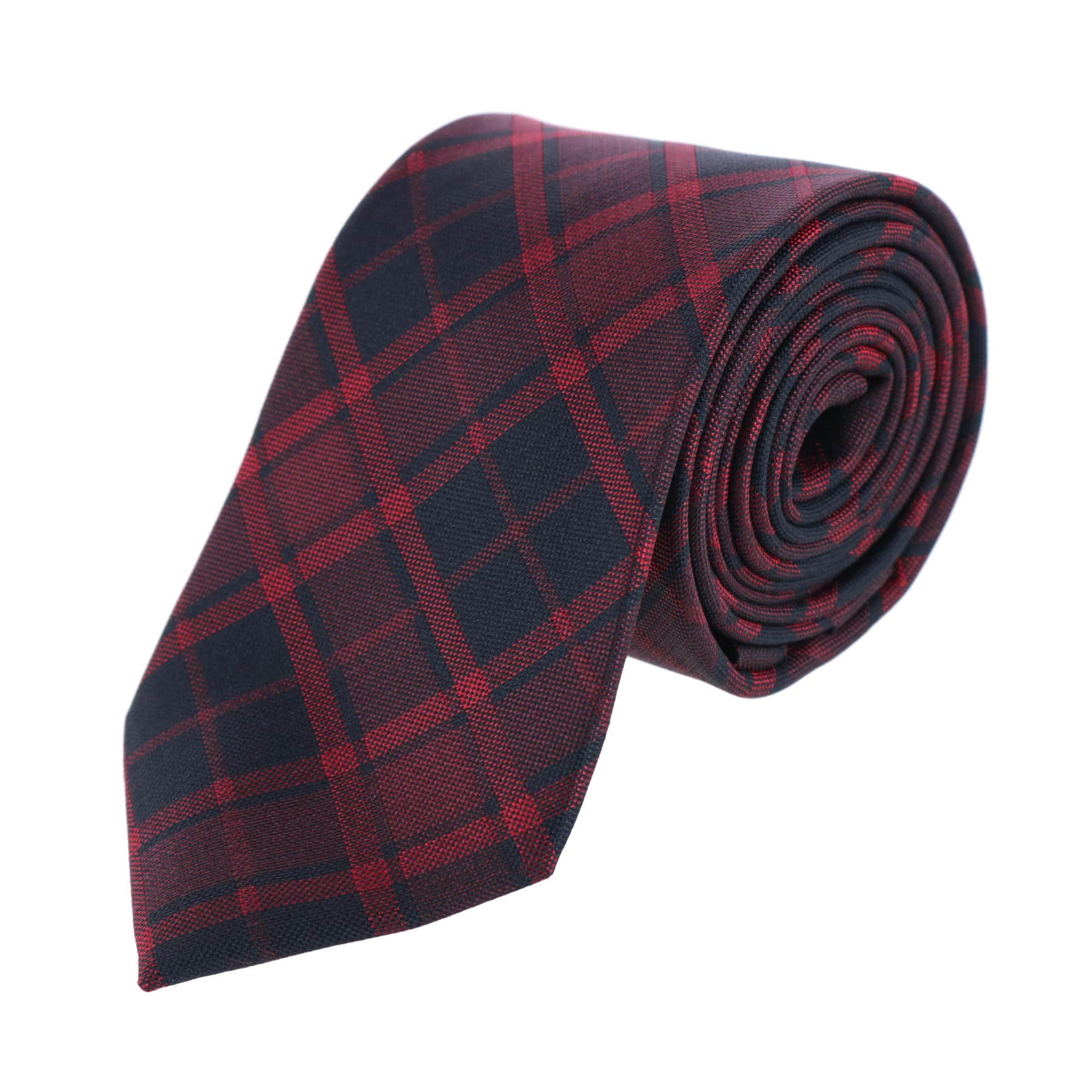 Kincade Red Blackwatch Plaid Silk Necktie - Image 2