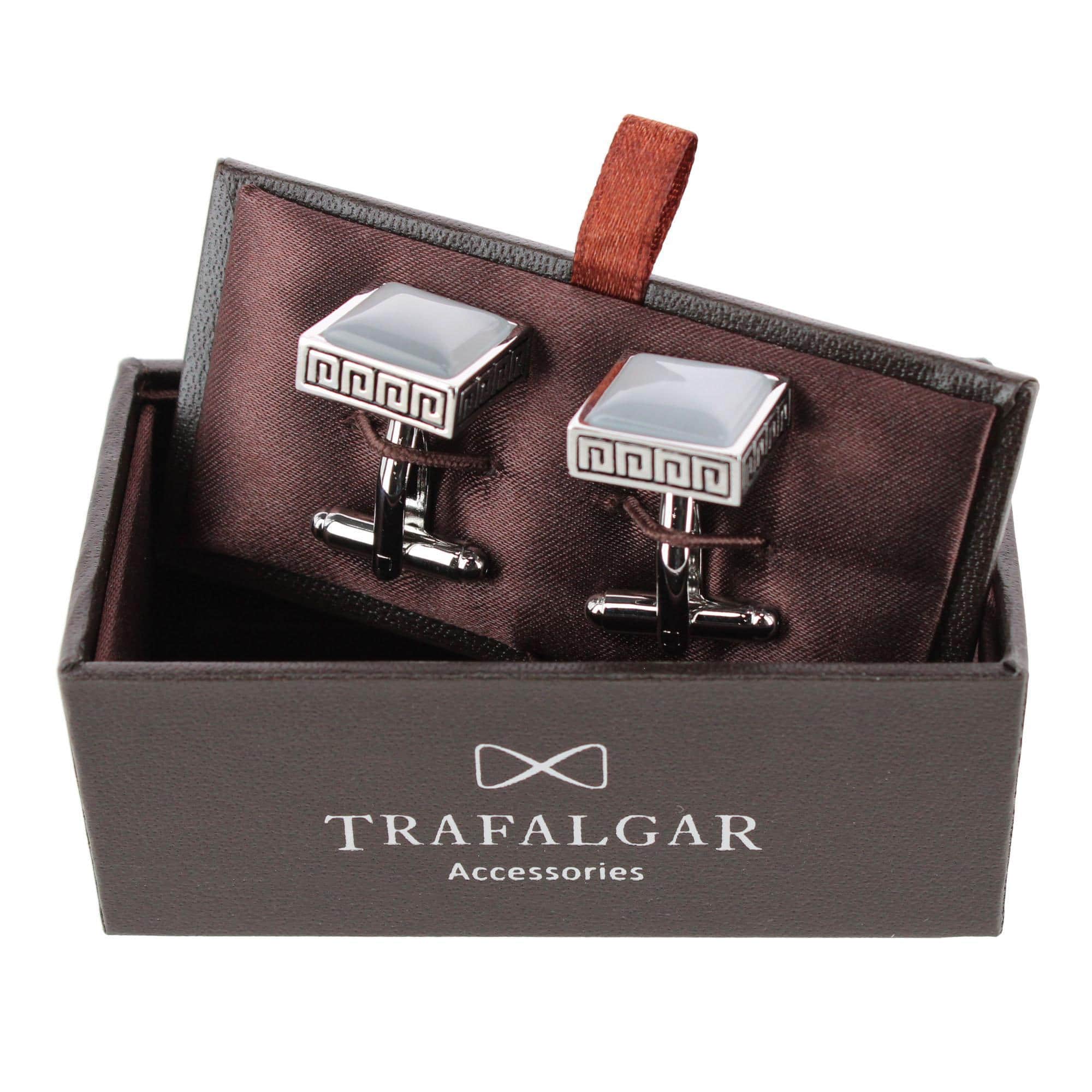 Langford Square Opal Stone Filigree Edged Cufflinks (1 Pair) - Image 6