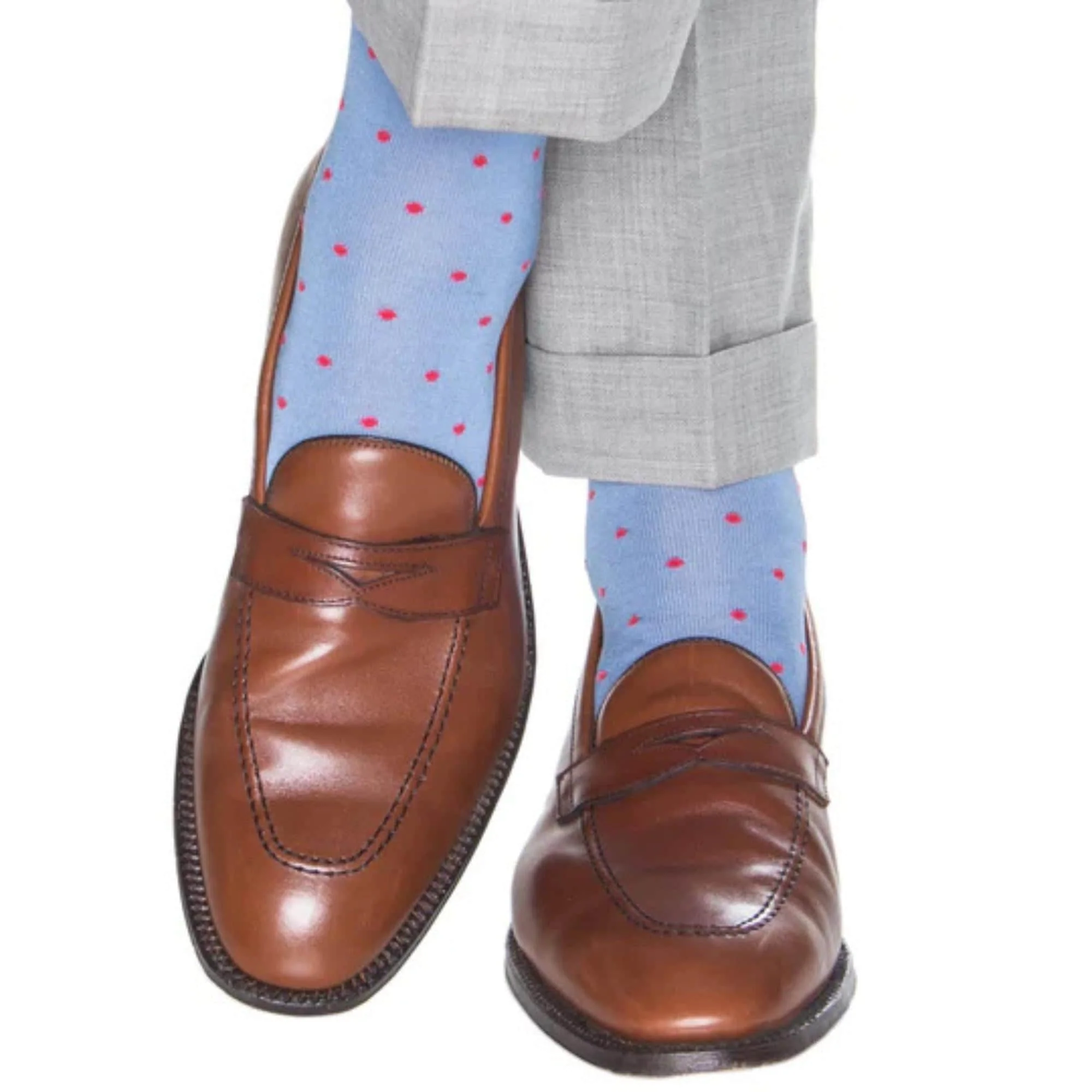 Leo Polka Dot Mercerized Cotton Mid-Calf Socks - Image 8