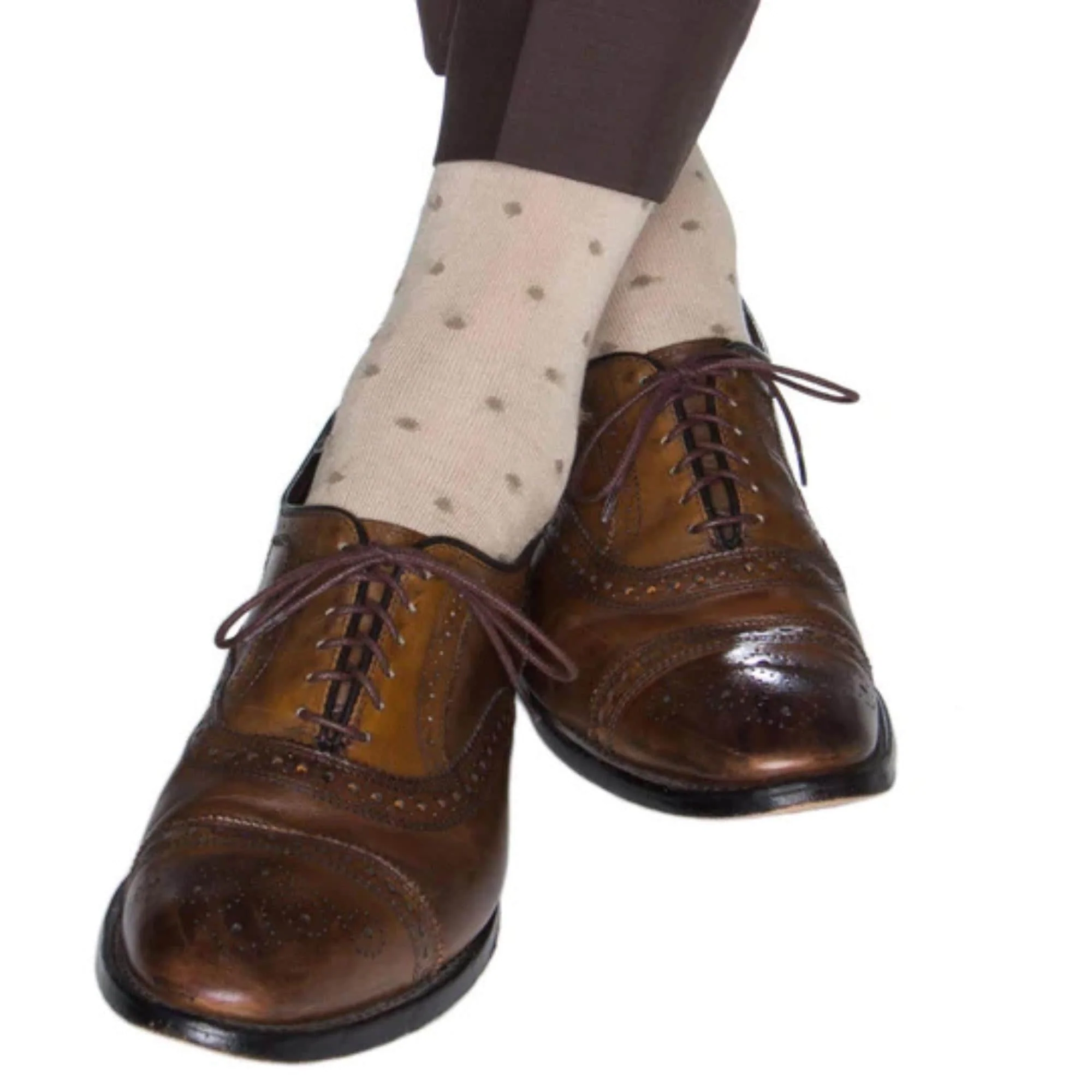 Leo Polka Dot Mercerized Cotton Mid-Calf Socks - Image 9
