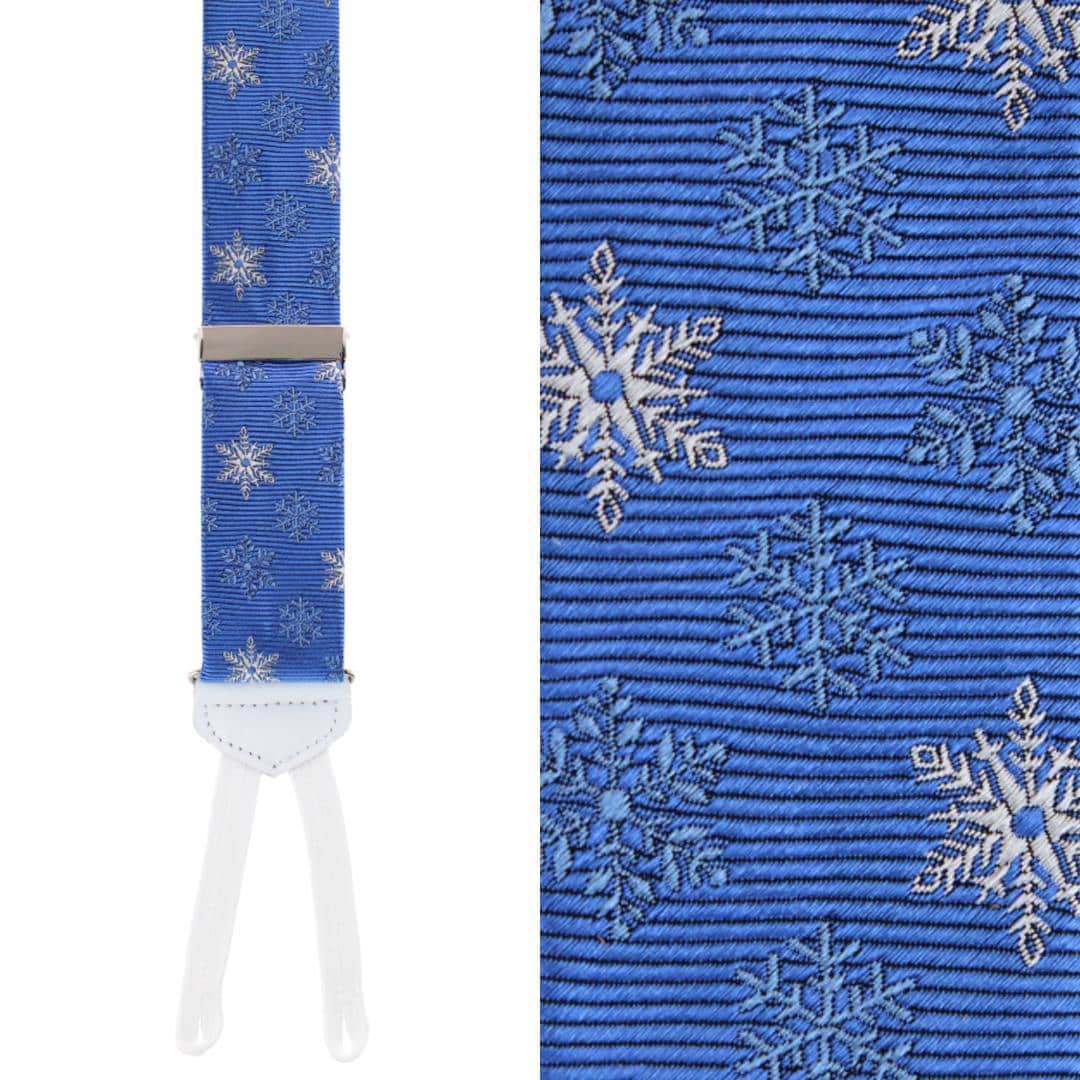 Let It Snow Novelty Snowflake Silk Formal End Braces - Image 2