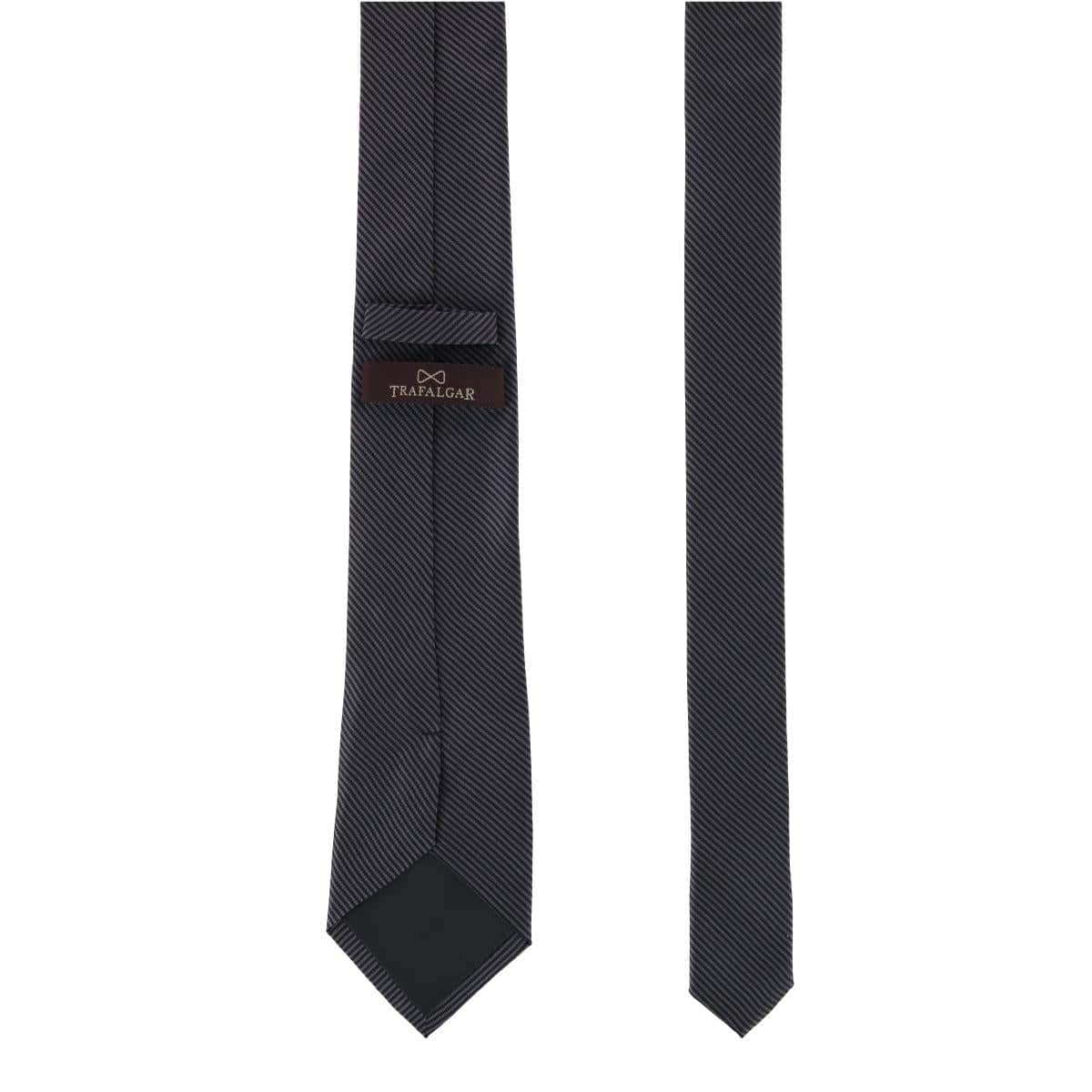 Leyton Big and Tall Diagonal Lined Tone on Tone Silk Necktie - Image 3