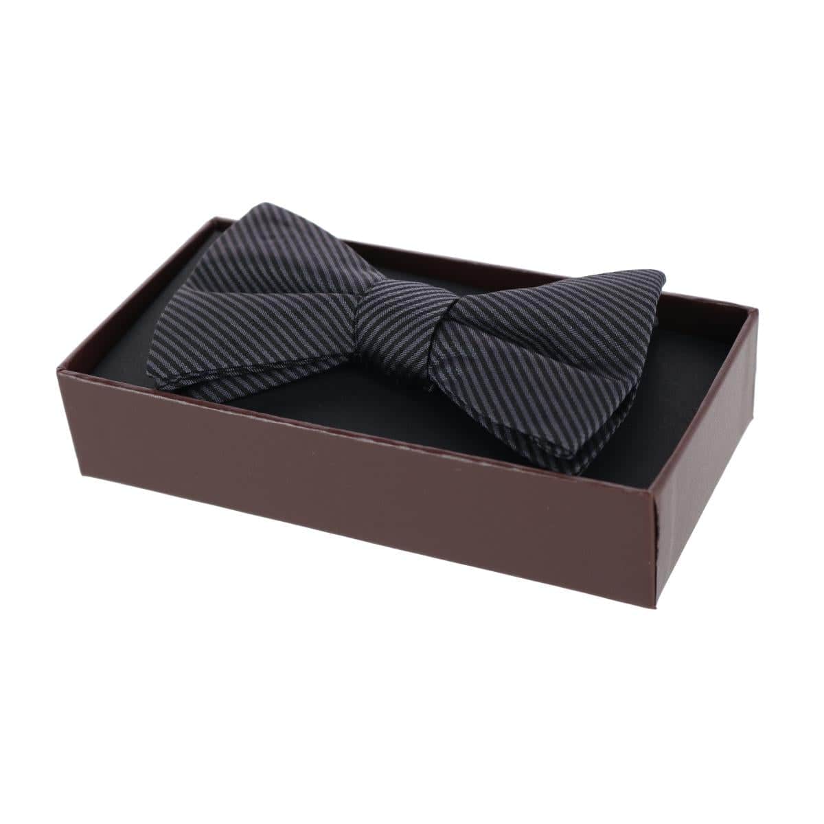 Leyton Diagonal Lined Tone on Tone Silk Bow Tie - Image 7