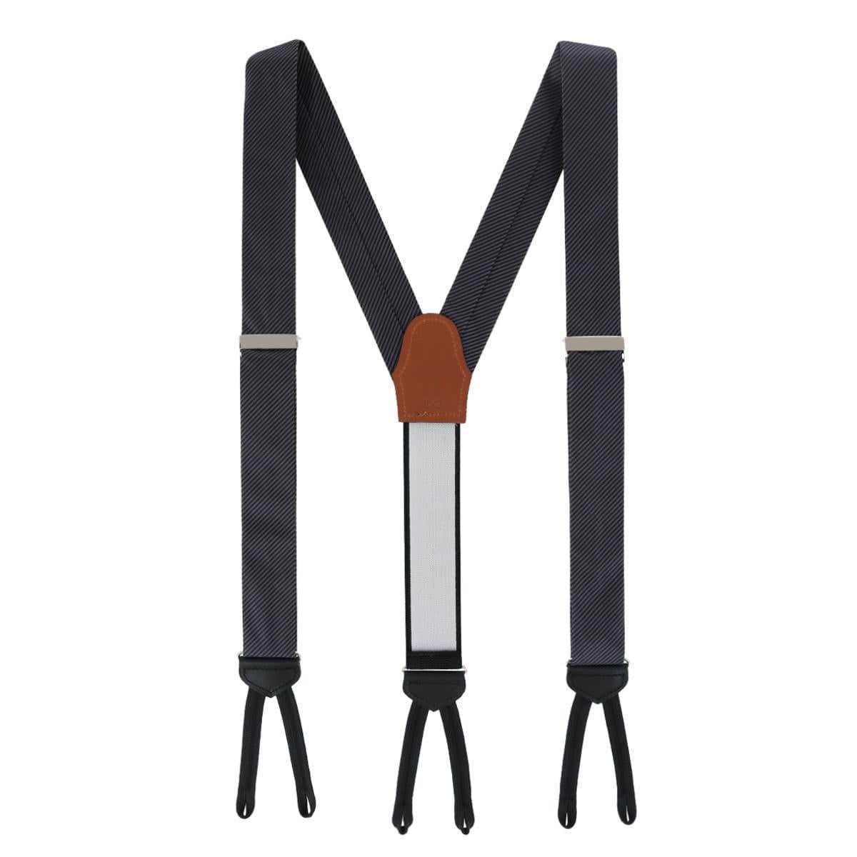 Leyton Diagonal Lined Tone on Tone Silk Formal Braces - Image 11