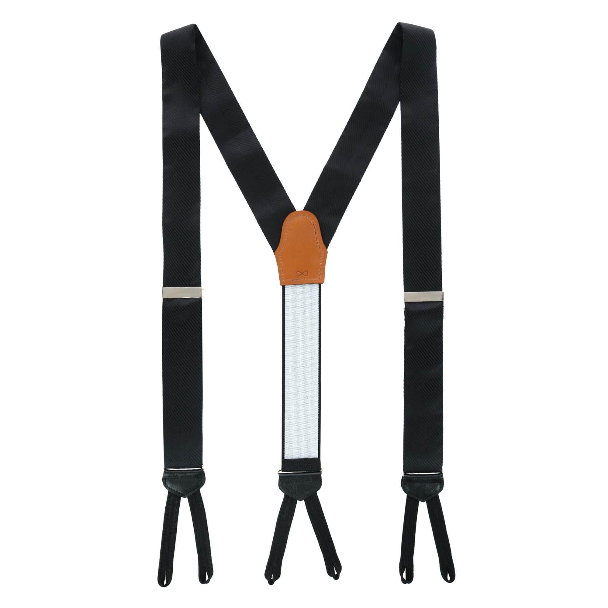 Leyton Diagonal Lined Tone on Tone Silk Formal Braces - Image 6
