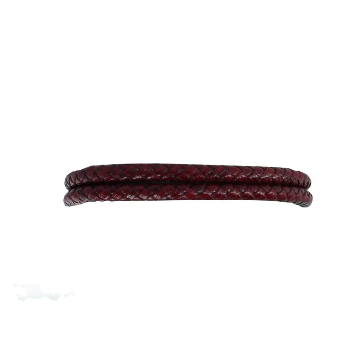 Loose Fit Caleb's Crimson Braided Leather Secure Clasp Bracelet - Image 6