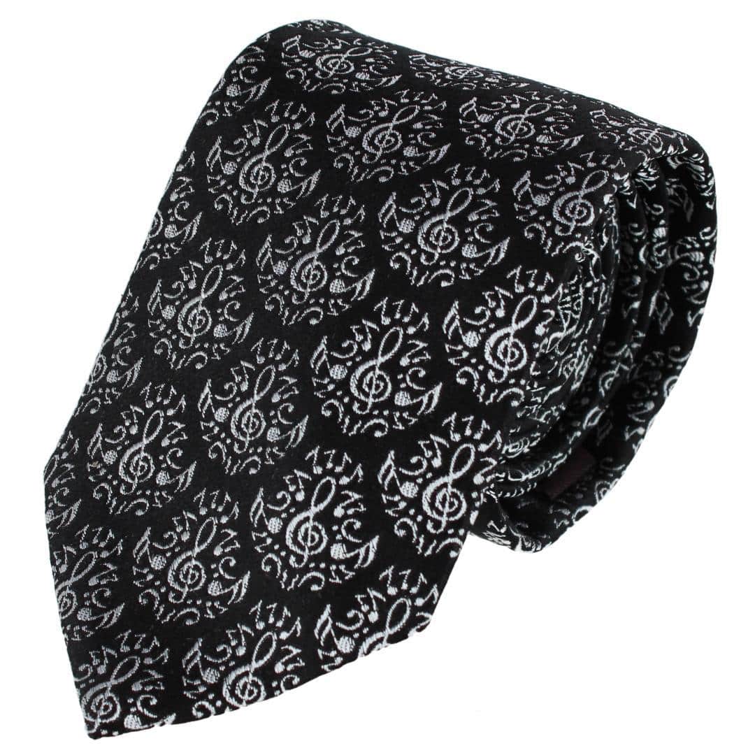 Maestro's Melody Mayhem Muscial Note Novelty Silk Necktie - Image 2