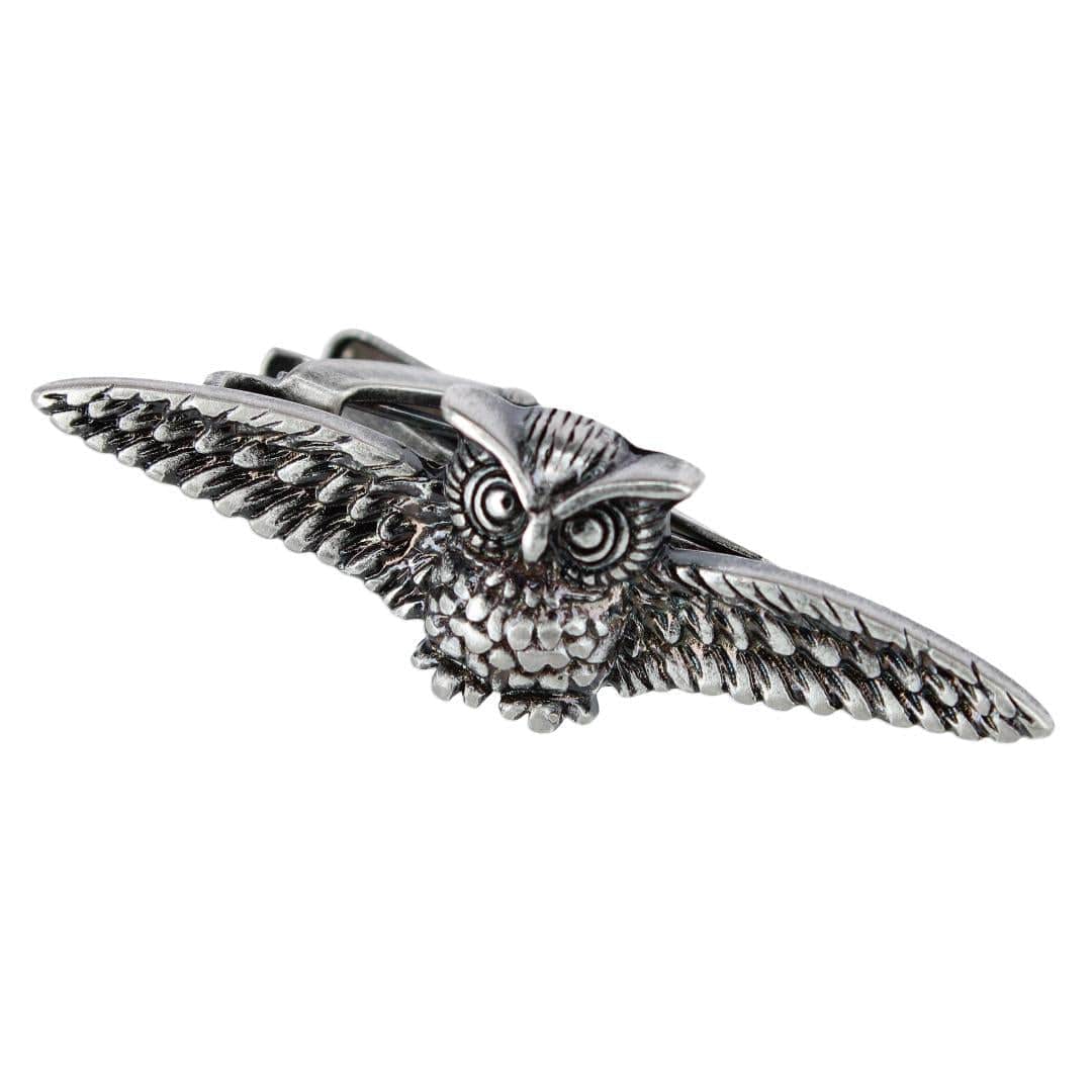 Majestic Owl Antique Silver Tie Bar - Image 2