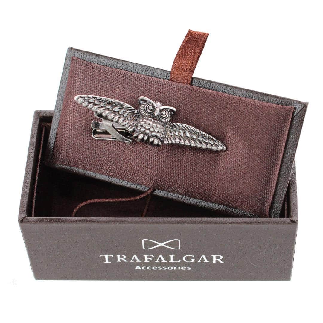 Majestic Owl Antique Silver Tie Bar - Image 4