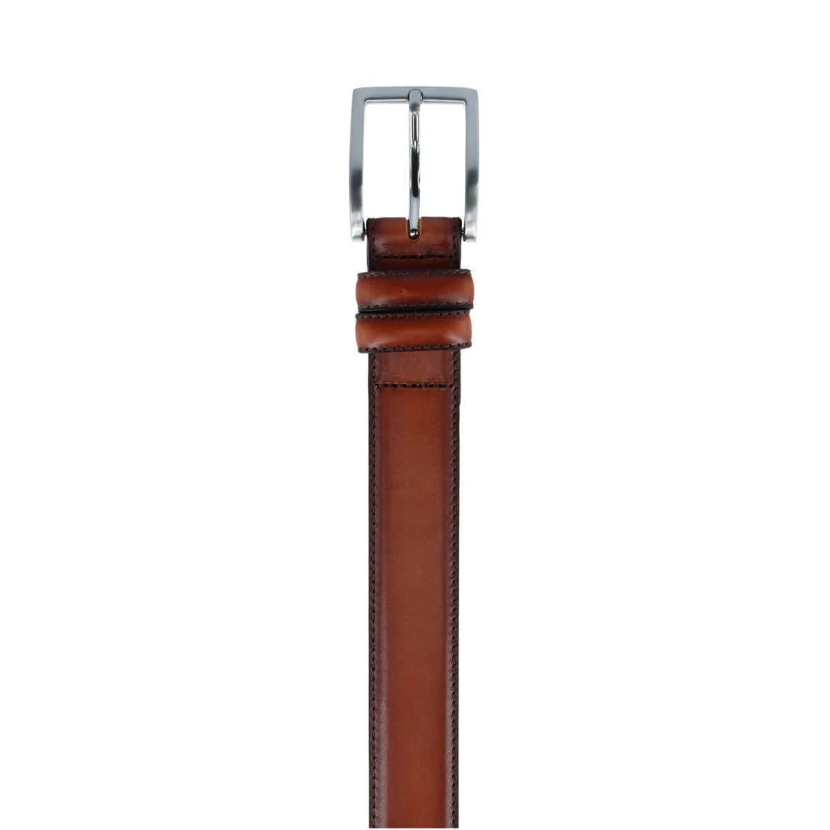Malik Burnished Feather Edged 32mm Leather Belt - Image 4