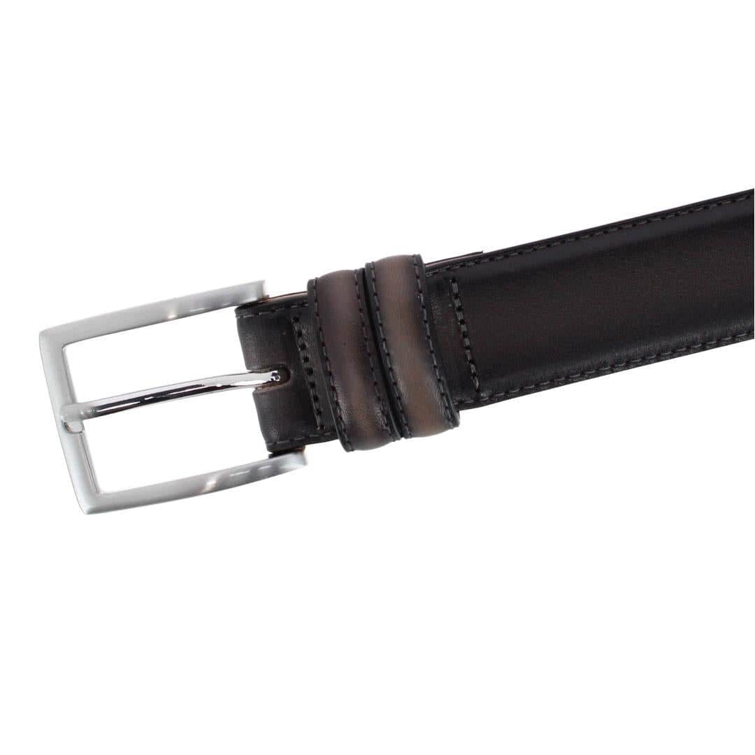Malik Burnished Feather Edged 32mm Leather Belt - Image 5