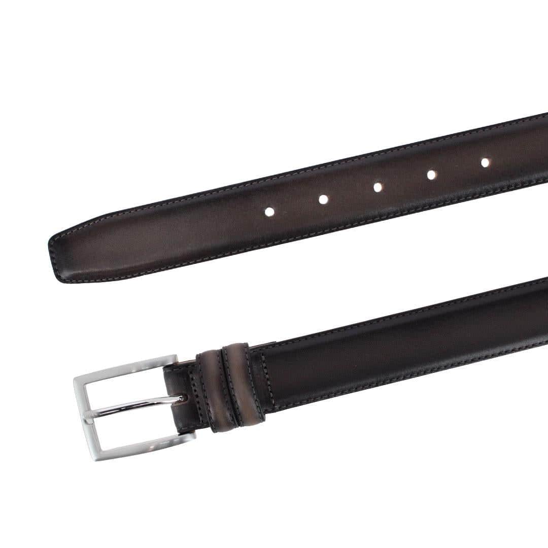 Malik Burnished Feather Edged 32mm Leather Belt - Image 7