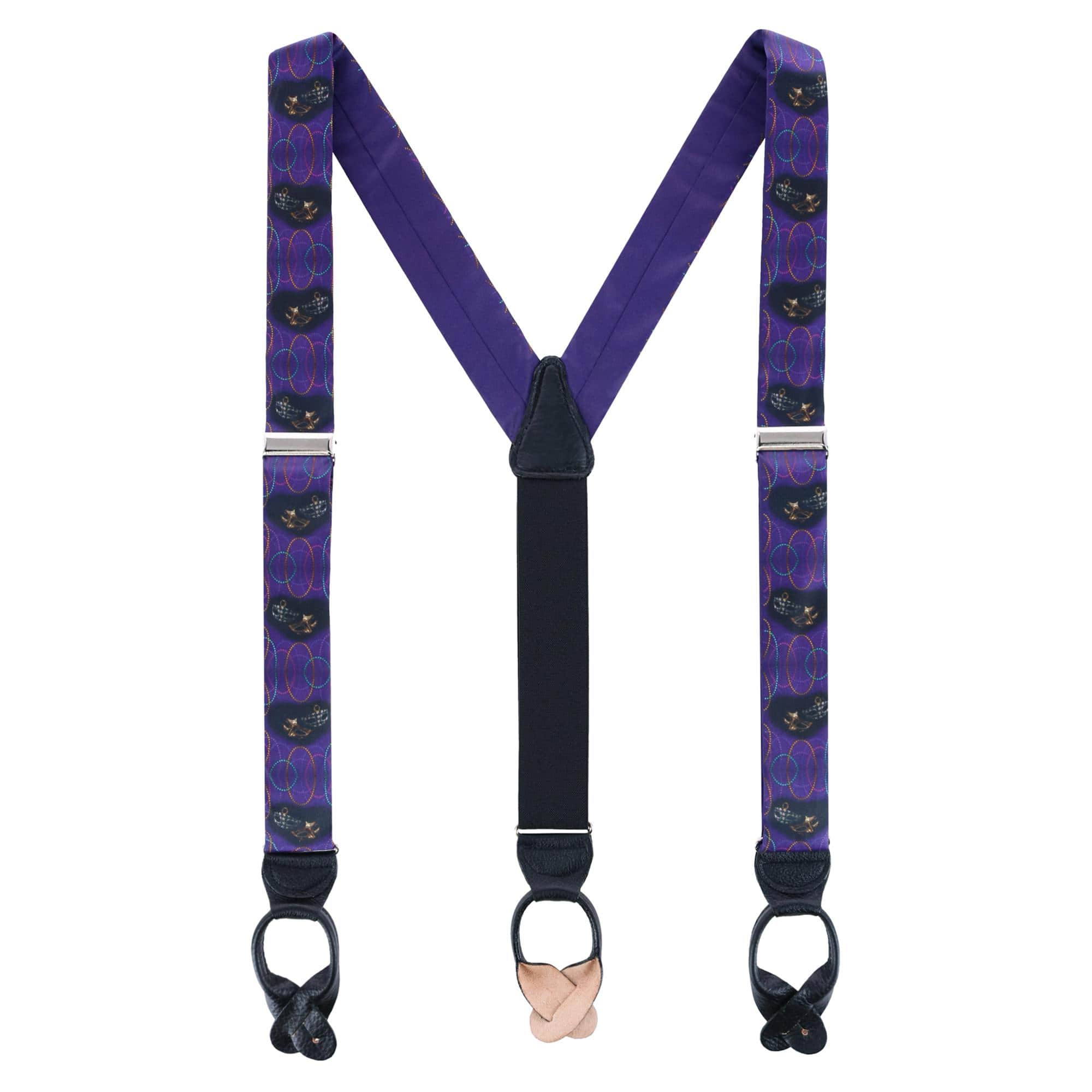 Mardi Gras Celebration Silk Button End Braces - Image 3