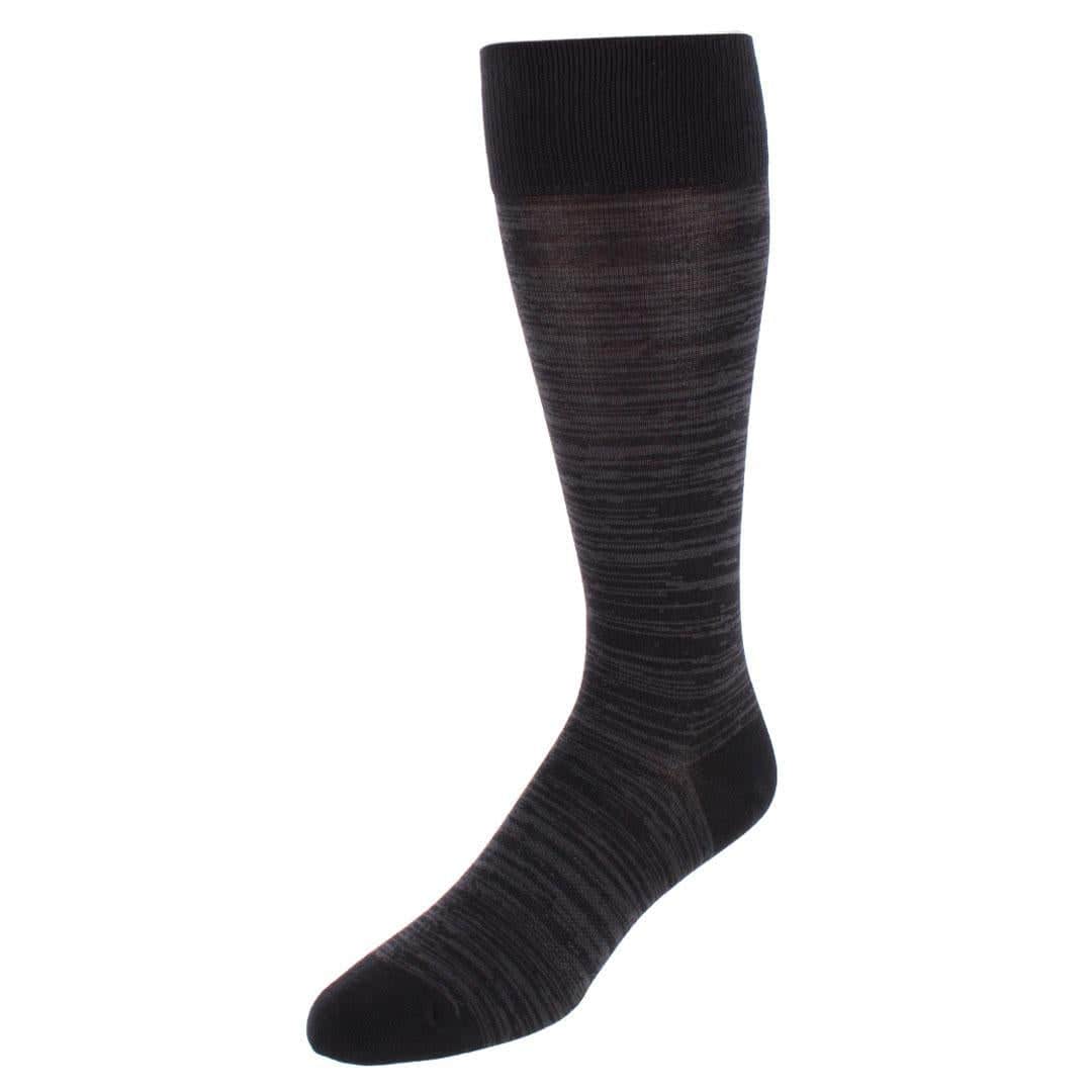 Marius Marled Patterned Mid-Calf Pima Cotton Socks (1 Pair) - Image 2