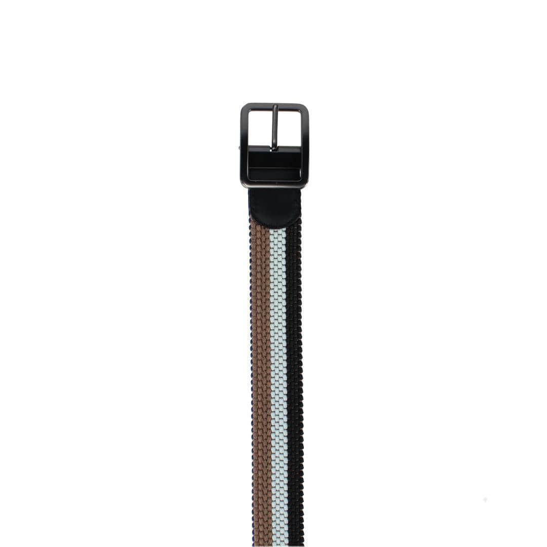 Matias Blue and Kahki Stripe Reversible Braided 35MM Casual Golf Belt - Image 3