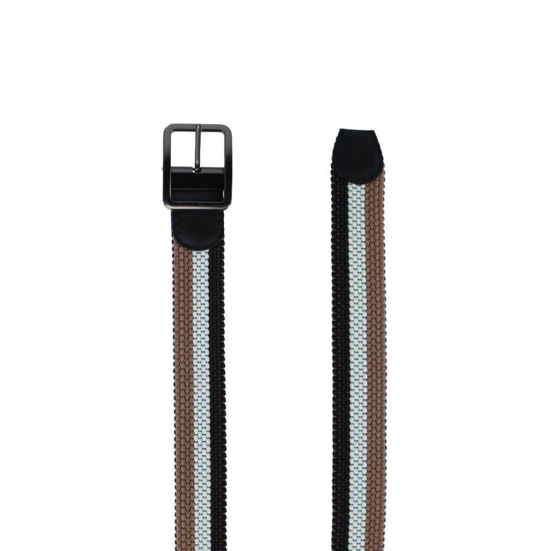 Matias Blue and Kahki Stripe Reversible Braided 35MM Casual Golf Belt - Image 4
