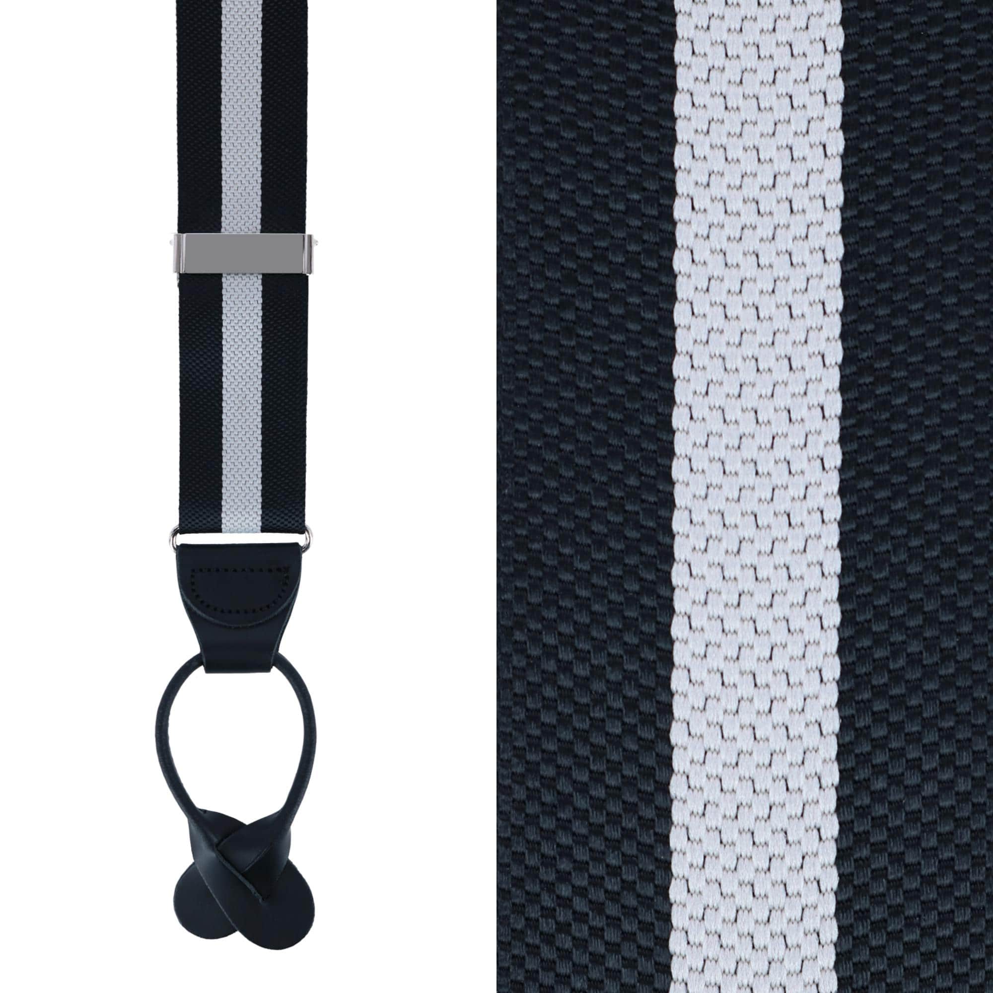 Montague Center Stripe Nylon Button End Braces - Image 2
