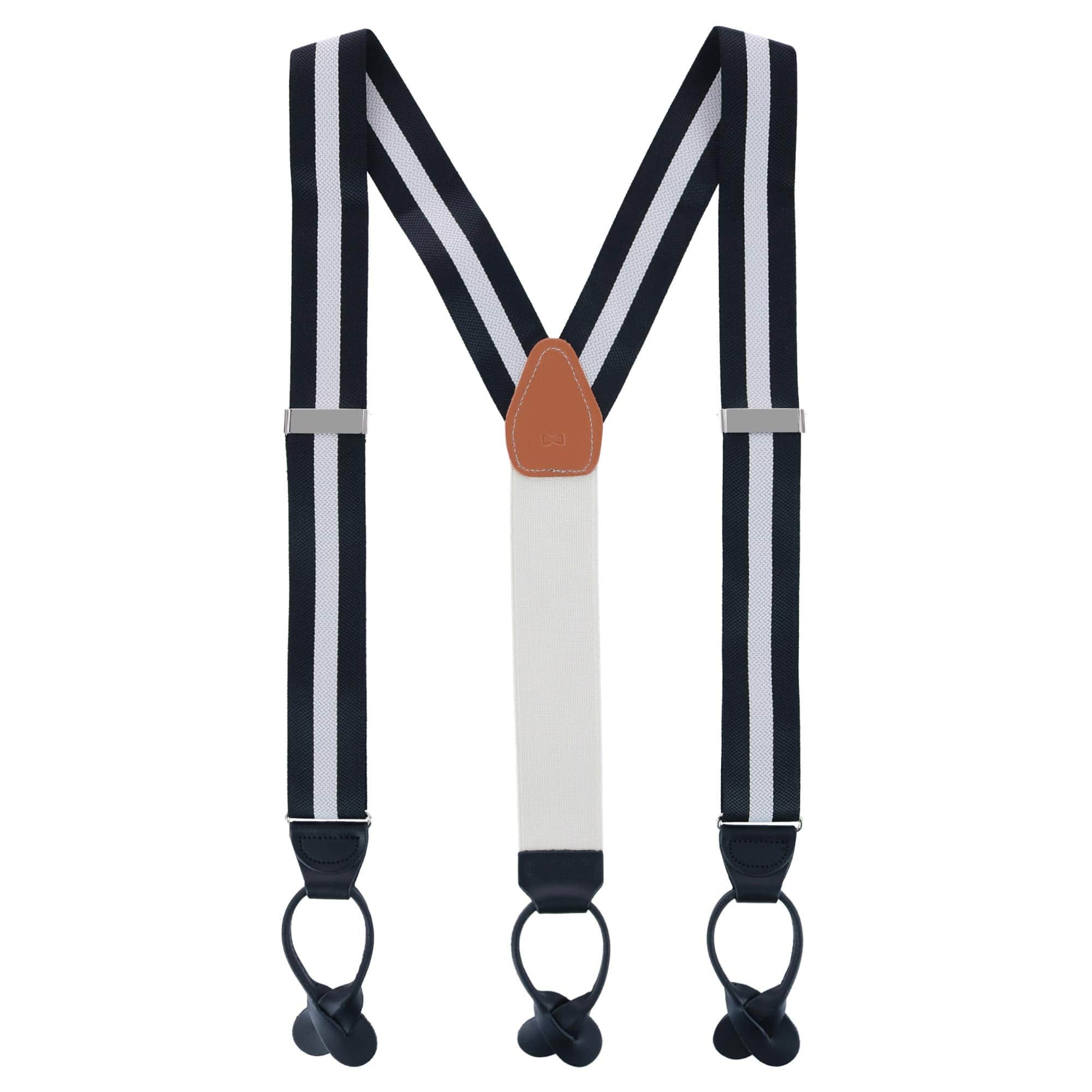 Montague Center Stripe Nylon Button End Braces - Image 3
