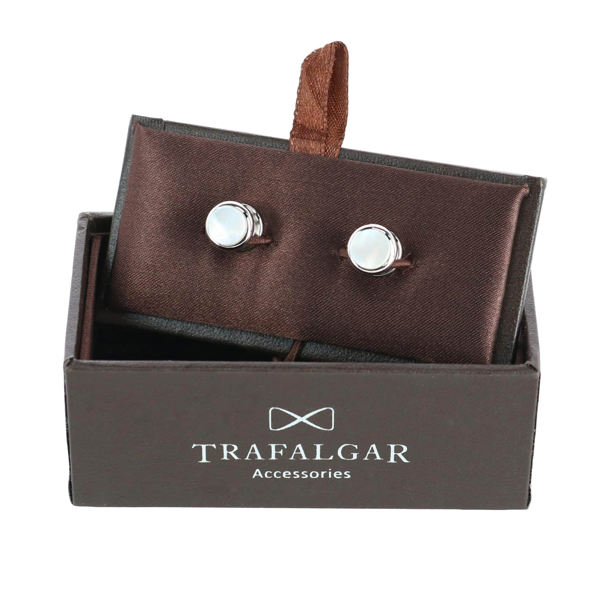Sutton Mother of Pearl Rhodium Tuxedo Stud Set (4 Pieces) - Image 4