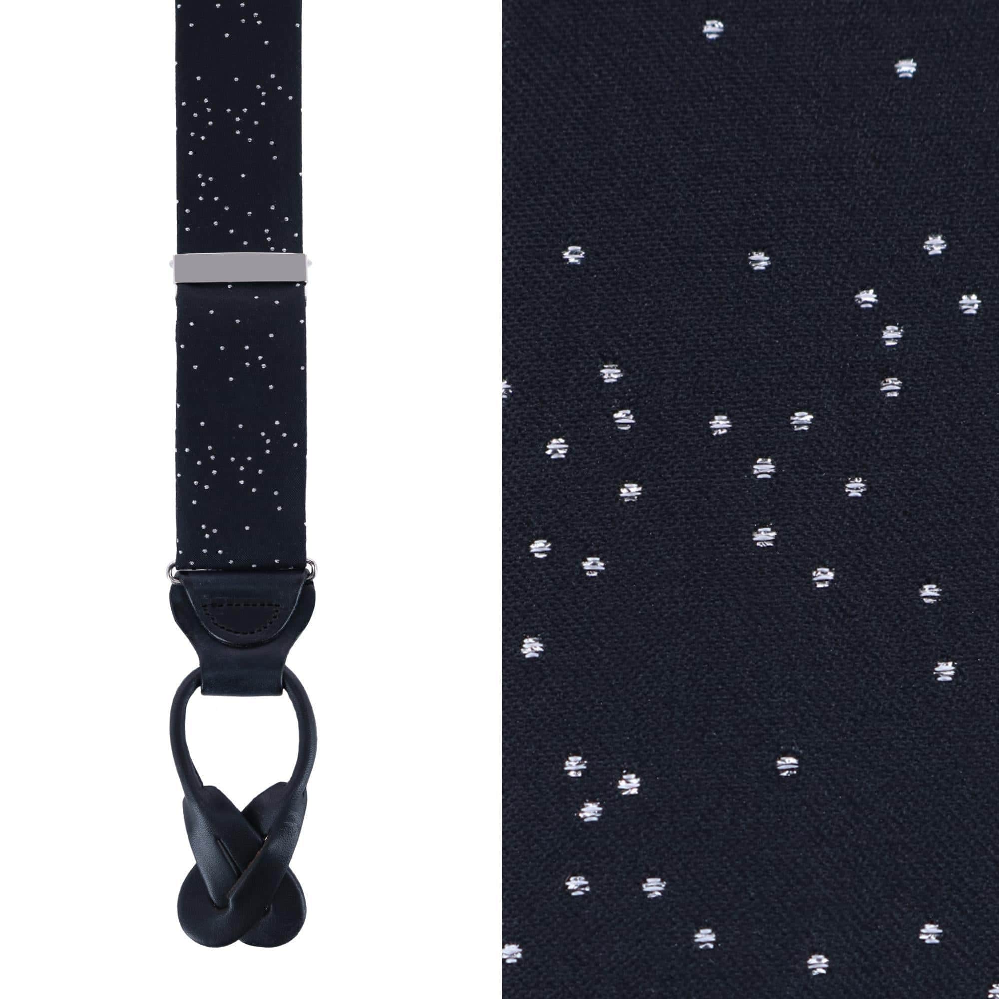 Mystere Metallic Star Light Silk Button End Braces - Image 2