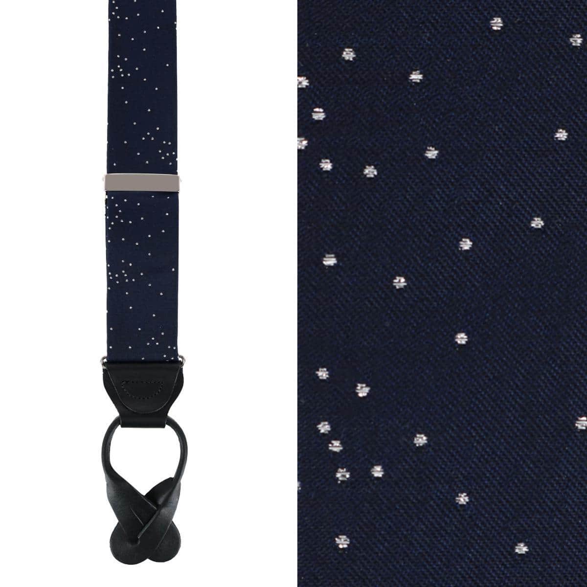Mystere Metallic Star Light Silk Button End Braces - Image 3