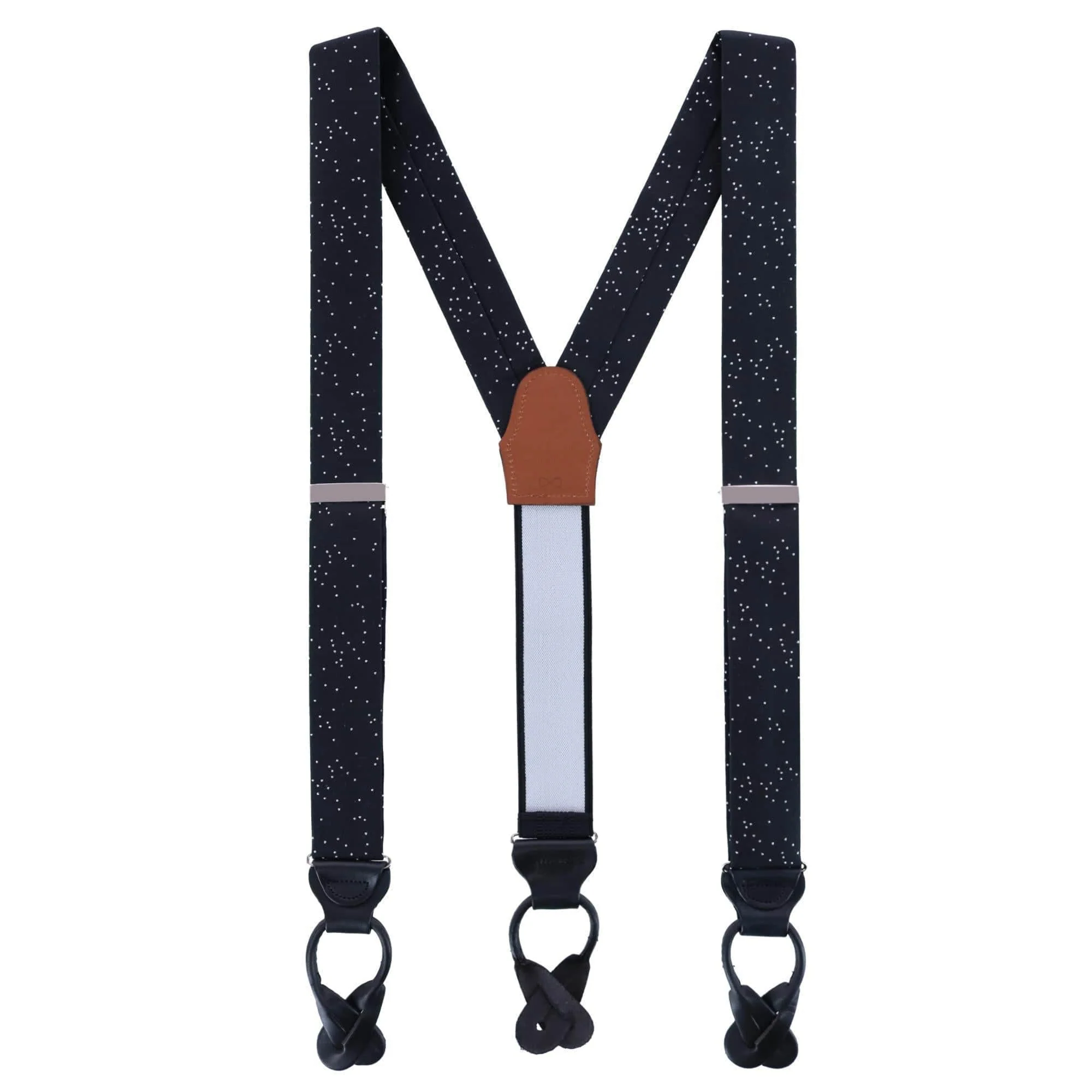 Mystere Metallic Star Light Silk Button End Braces - Image 5