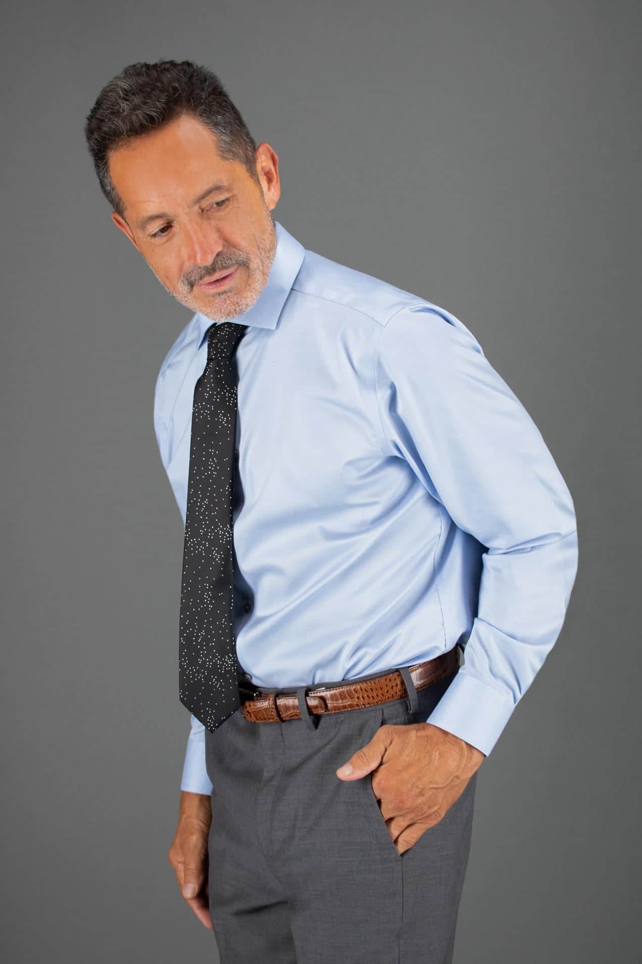 Mystere Metallic Star Light Silk Necktie - Image 11