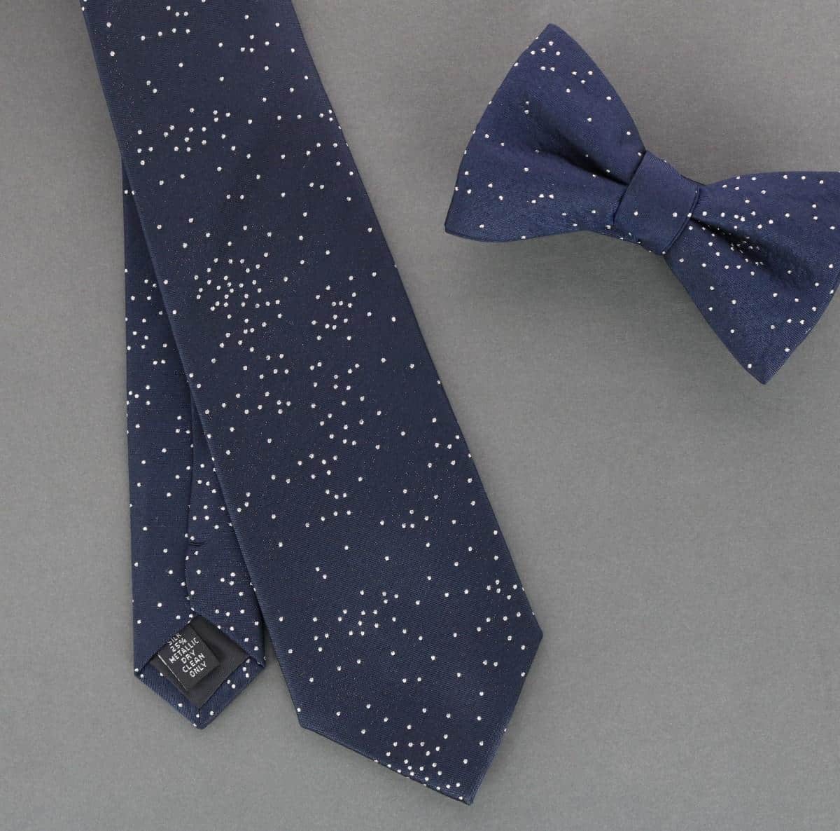 Mystere Metallic Star Light Silk Necktie - Image 12
