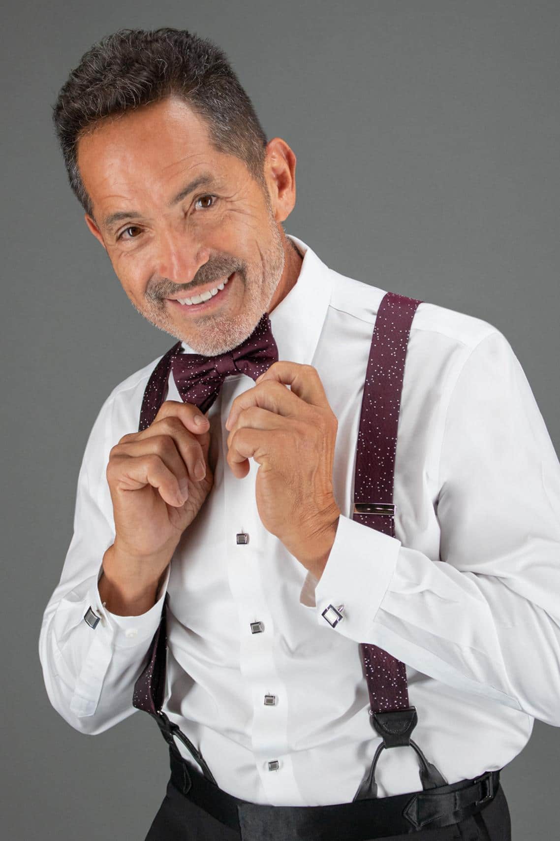 Mystere Metallic Star Light Silk Bow Tie - Image 7