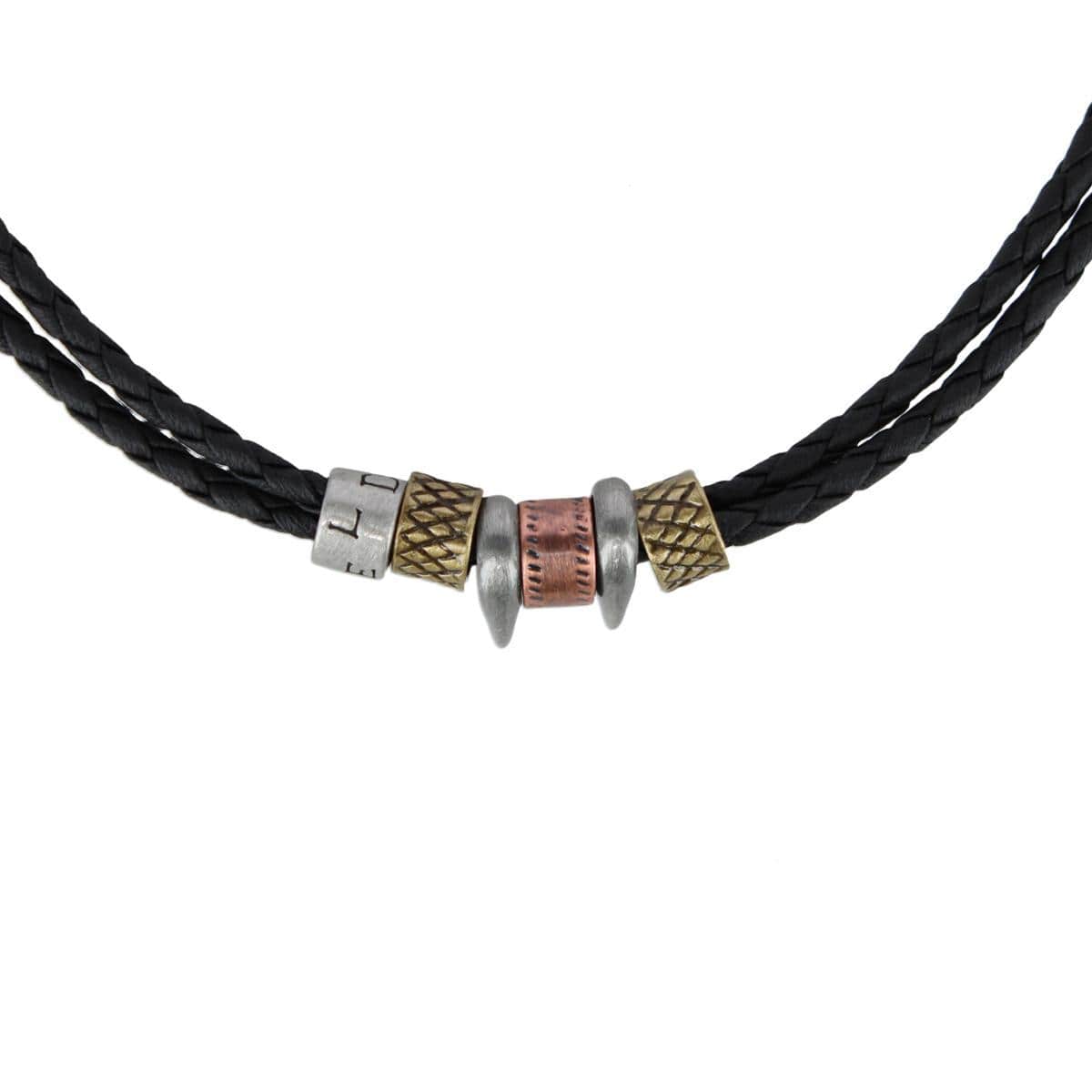 Nasher Vegan Leather Beaded Necklace - Image 3