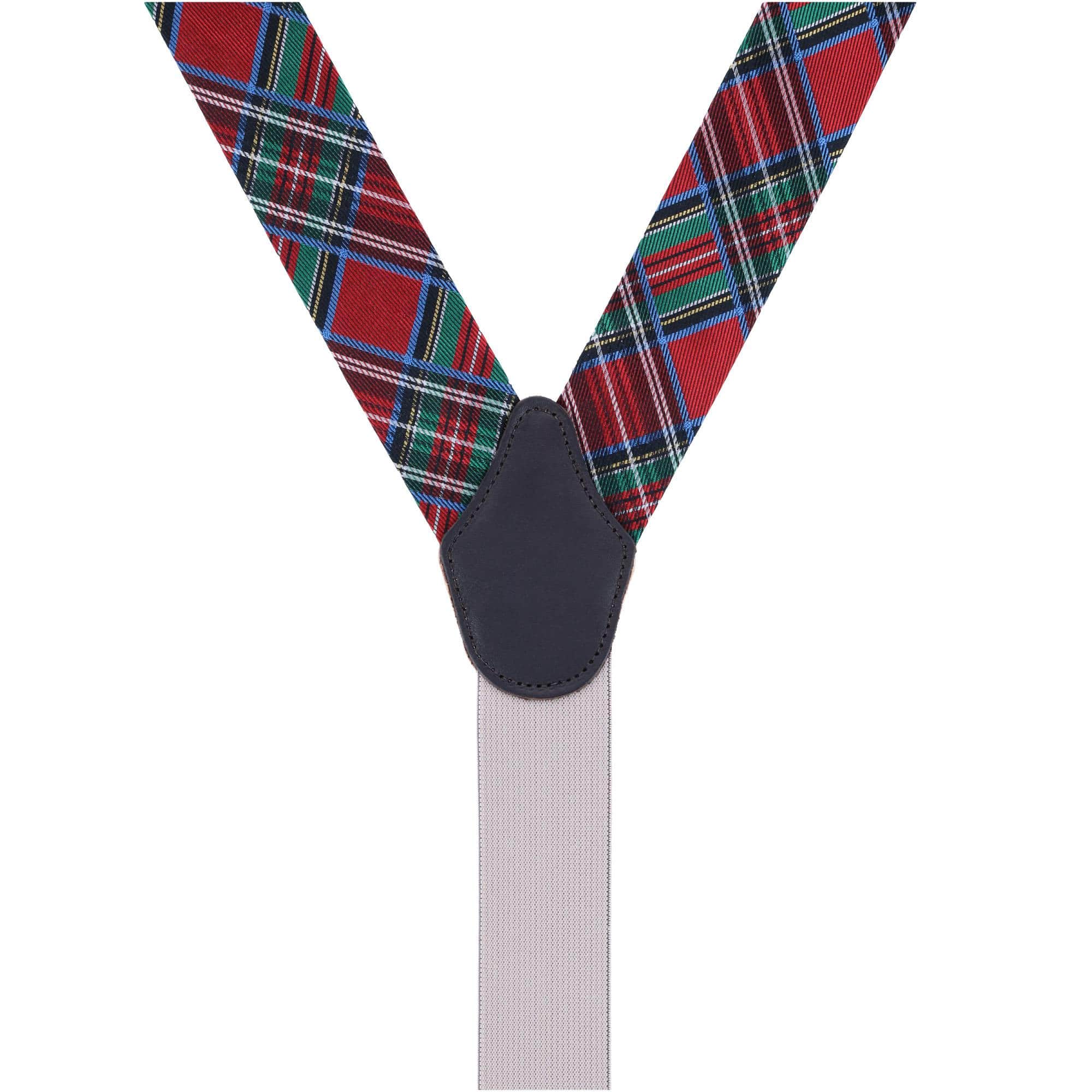 Nicholas Tartan Plaid Button End Silk Braces - Image 4