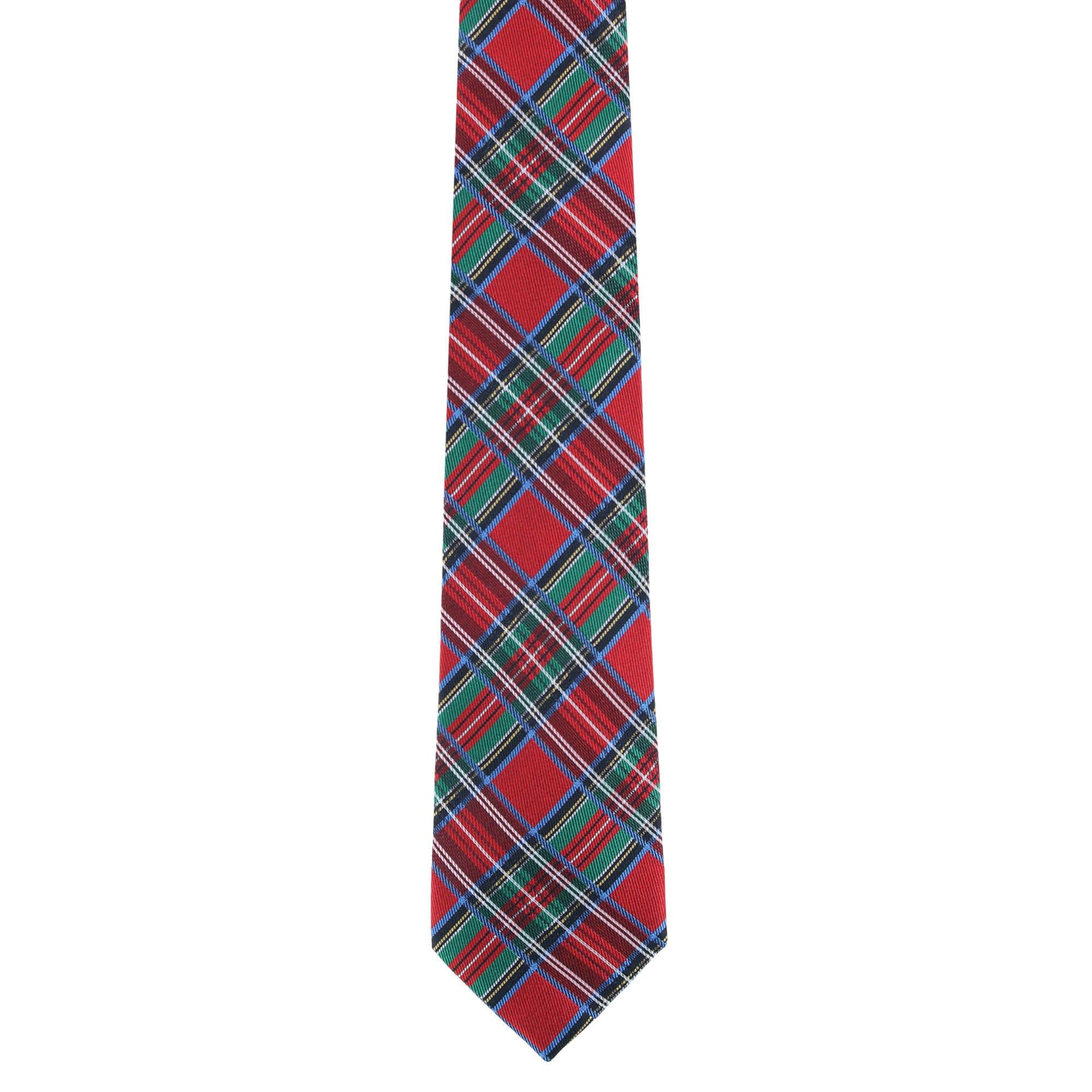 Nicholas Tartan Plaid Silk Necktie and Pocket Square Bundle - Image 4