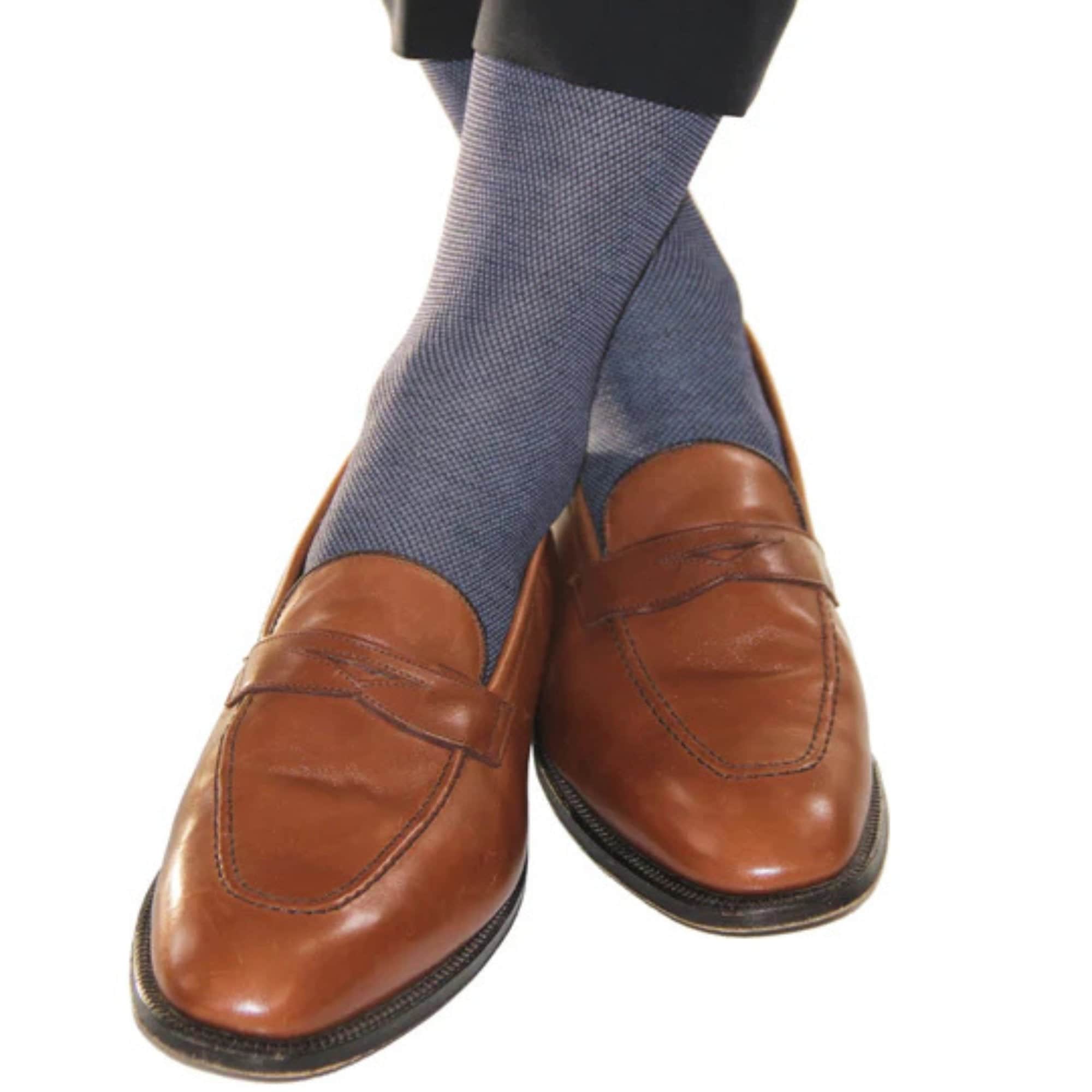 Noah Nail head Design Over The Calf Mercerized Cotton Socks - Image 5