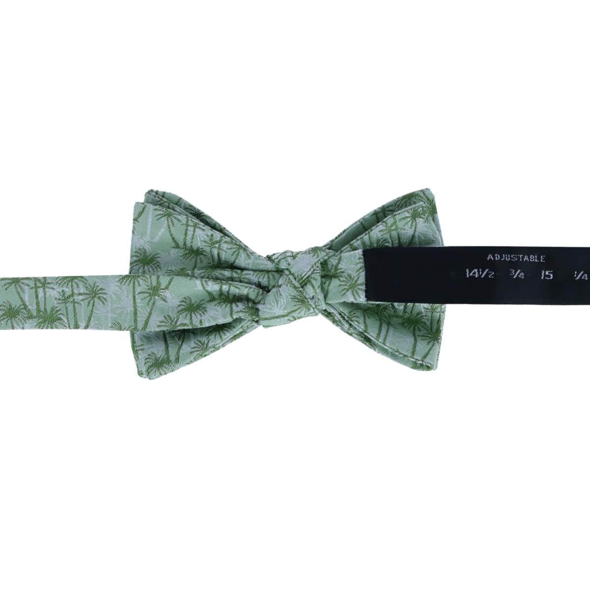 Nohea Palm Tree Linen Blend Novelty Bow Tie - Image 3