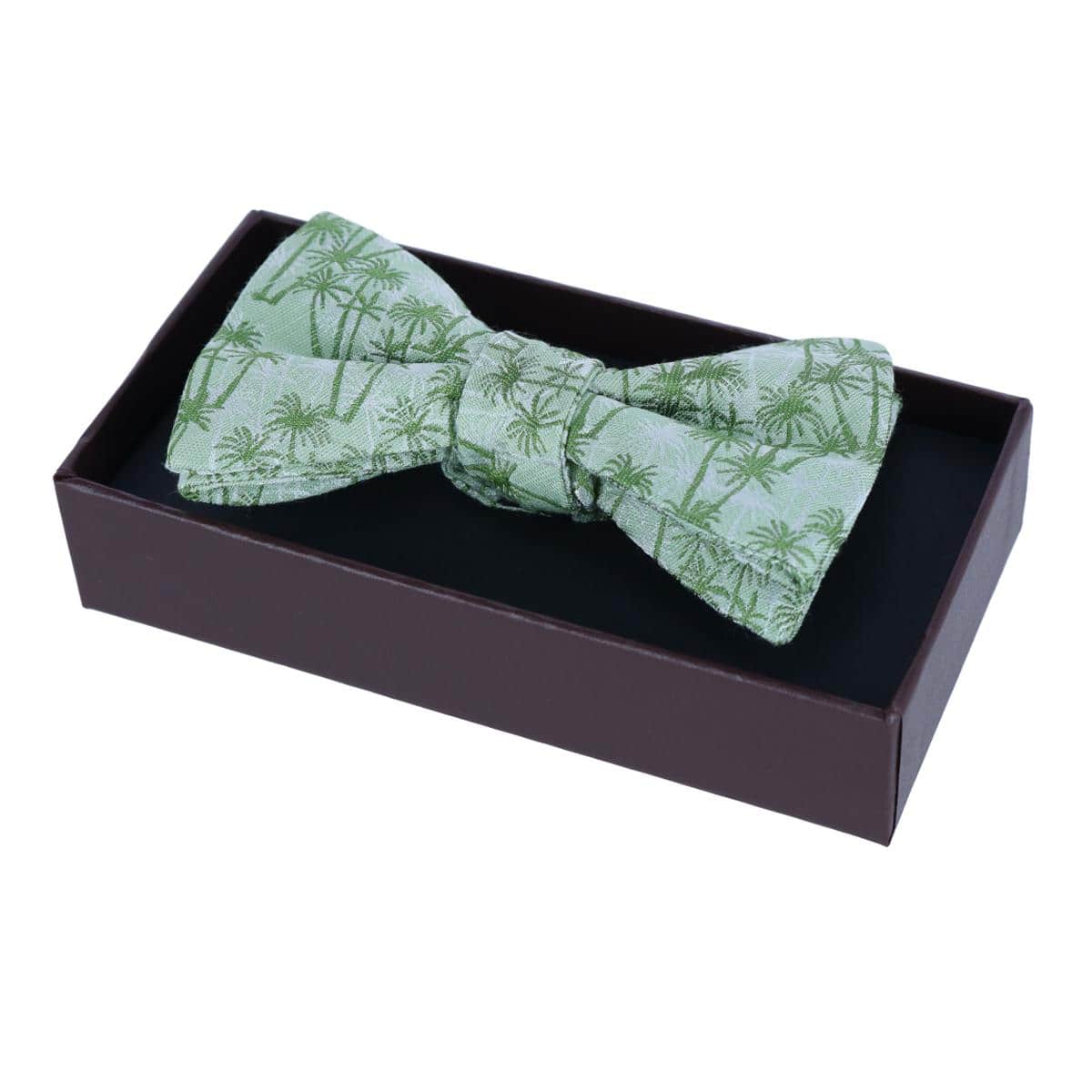 Nohea Palm Tree Linen Blend Novelty Bow Tie - Image 6