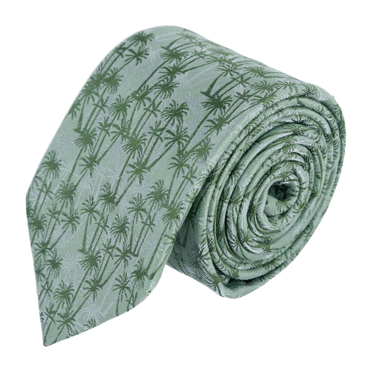 Nohea Palm Tree Linen Blend Novelty Necktie - Image 2