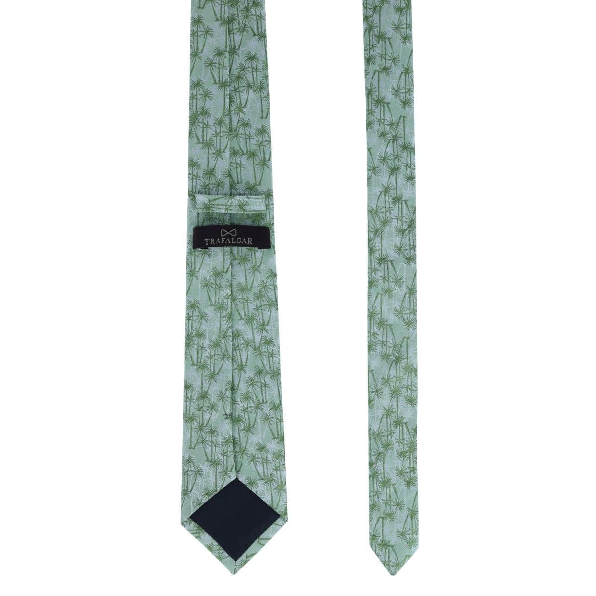 Nohea Palm Tree Linen Blend Novelty Necktie - Image 4