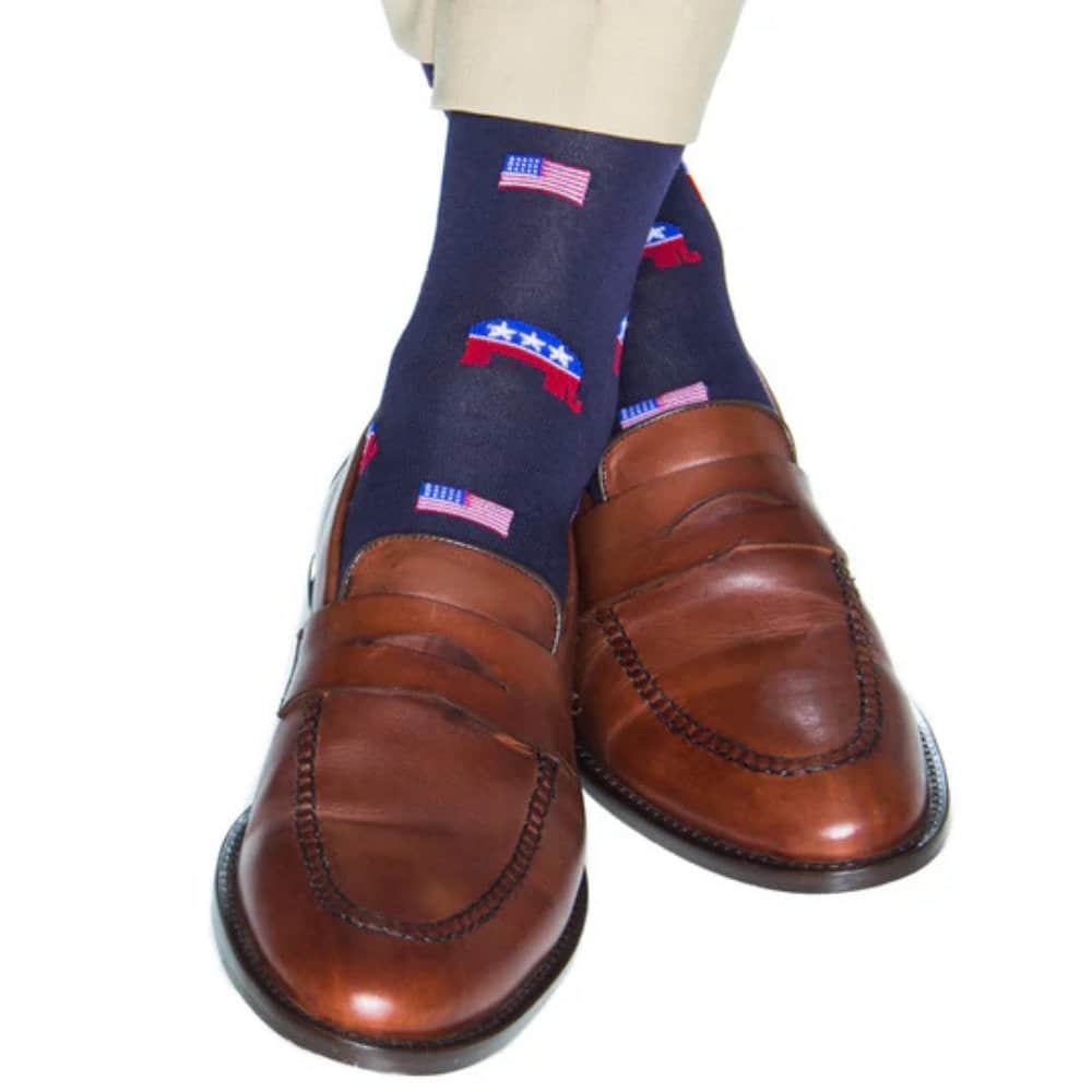 Old Glory American Flag Mercerized Cotton Mid-Calf Socks - Image 4