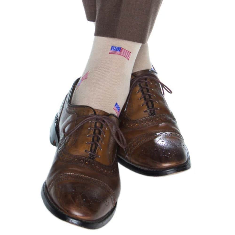 Old Glory American Flag Mercerized Cotton Mid-Calf Socks - Image 5