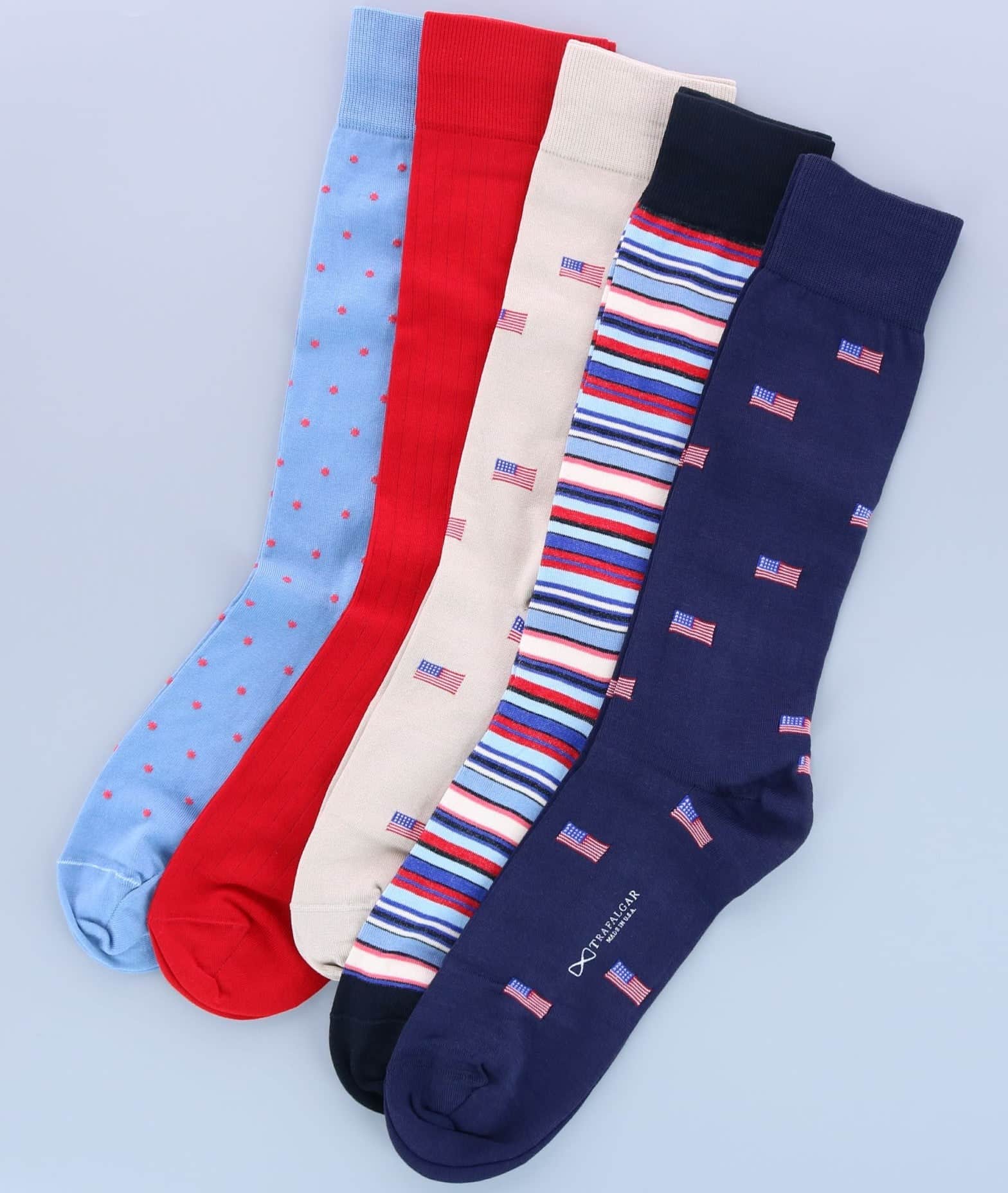 Old Glory American Flag Mercerized Cotton Mid-Calf Socks - Image 7